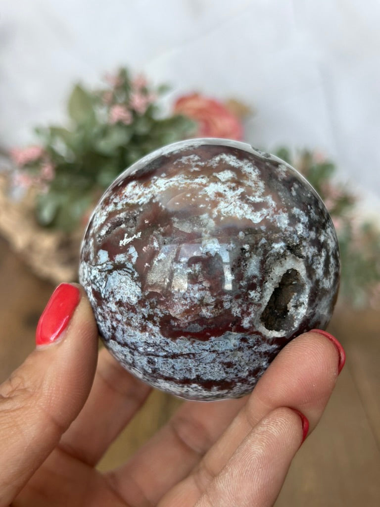 pink ocean jasper sphere 51