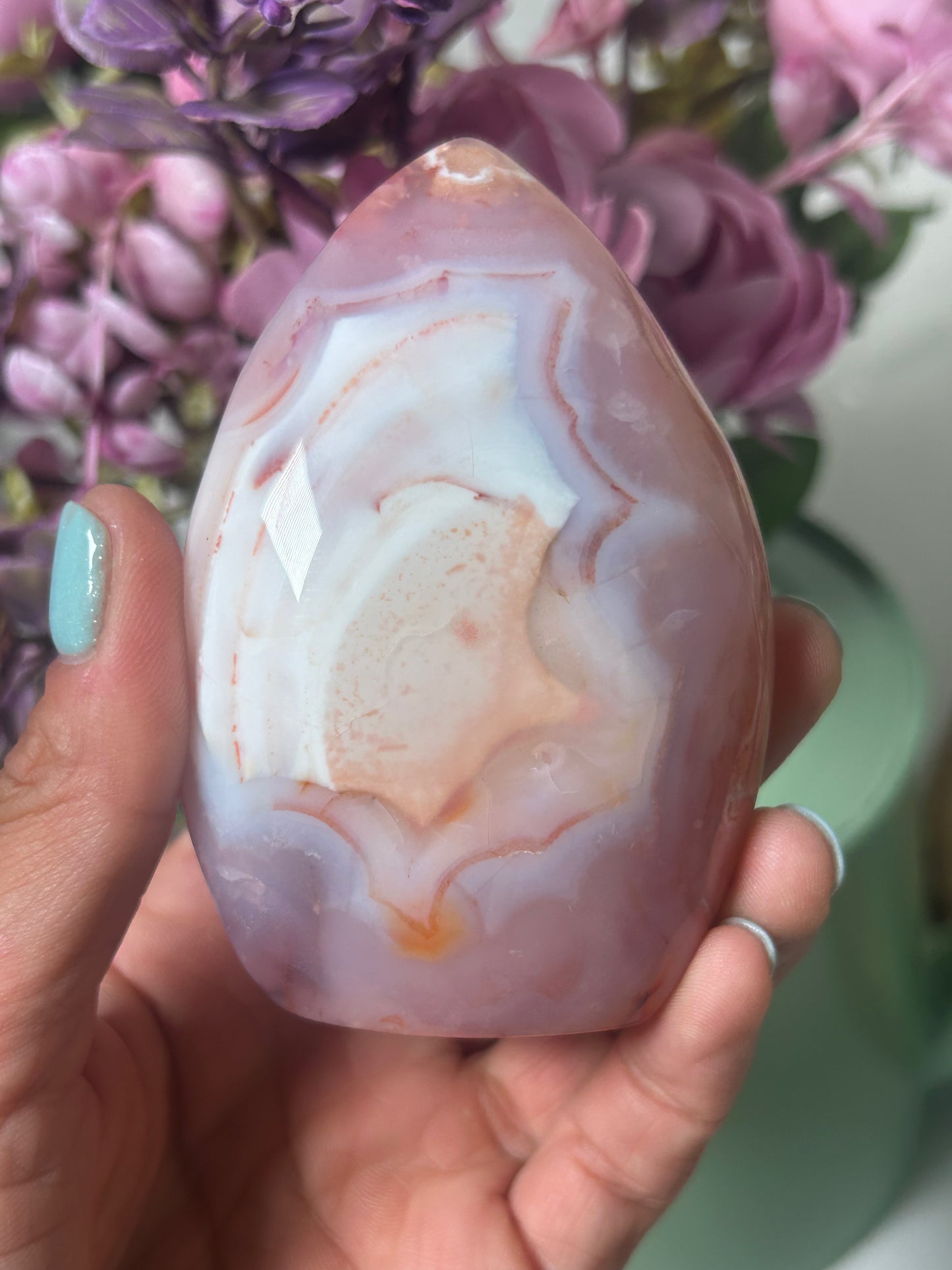 Carnelian Flower Agate Flame 79