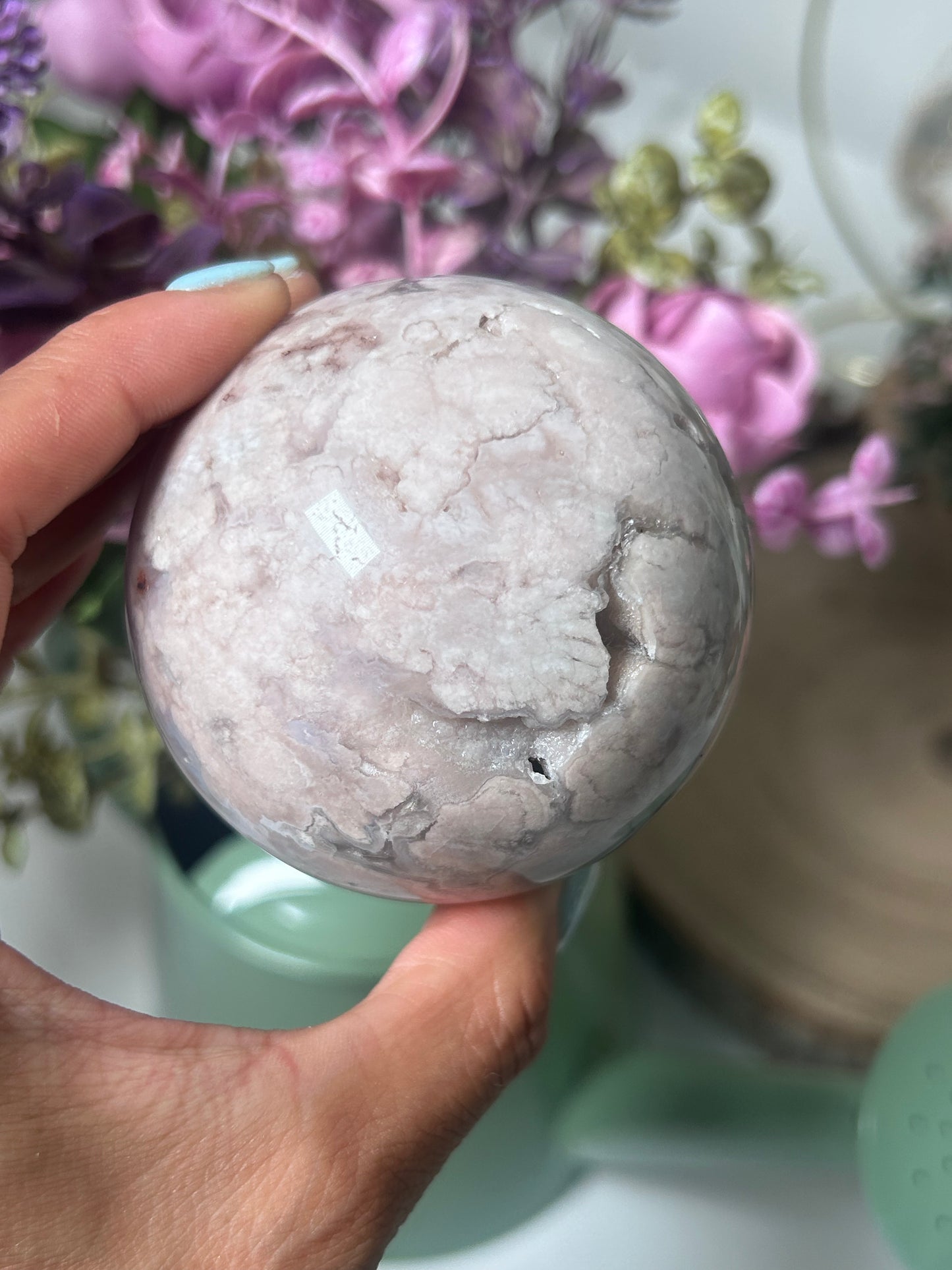Pink Amethyst Flower Agate Sphere 139