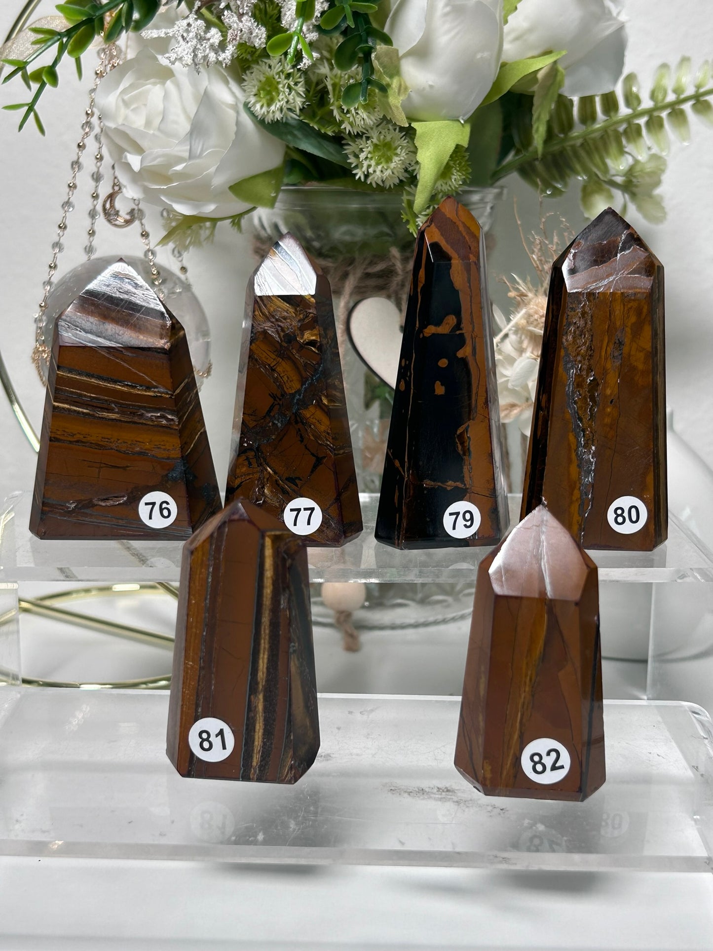 Tiger Eye with Hematite Tower