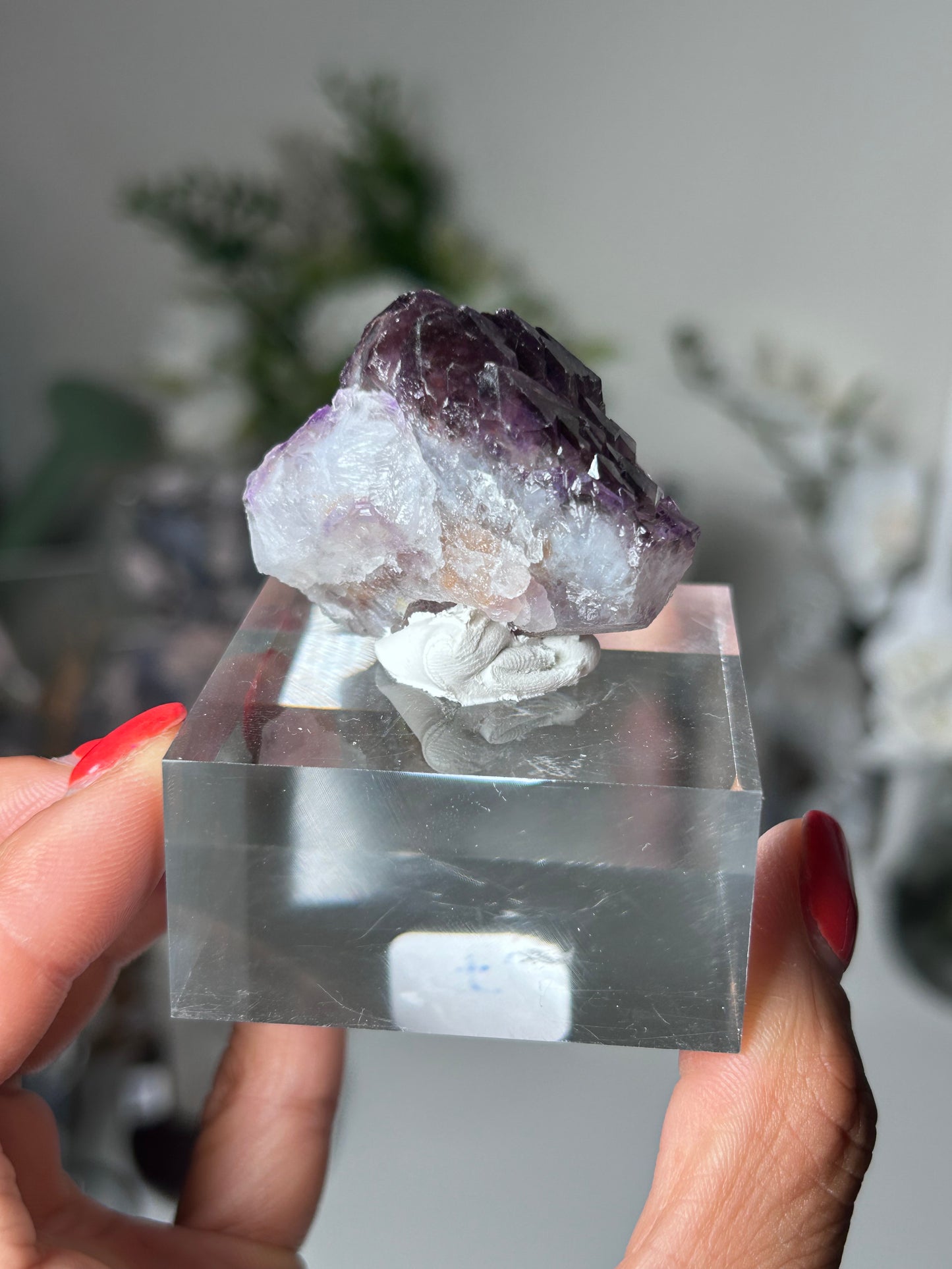 Amethyst Elestial with Red Hematite 17
