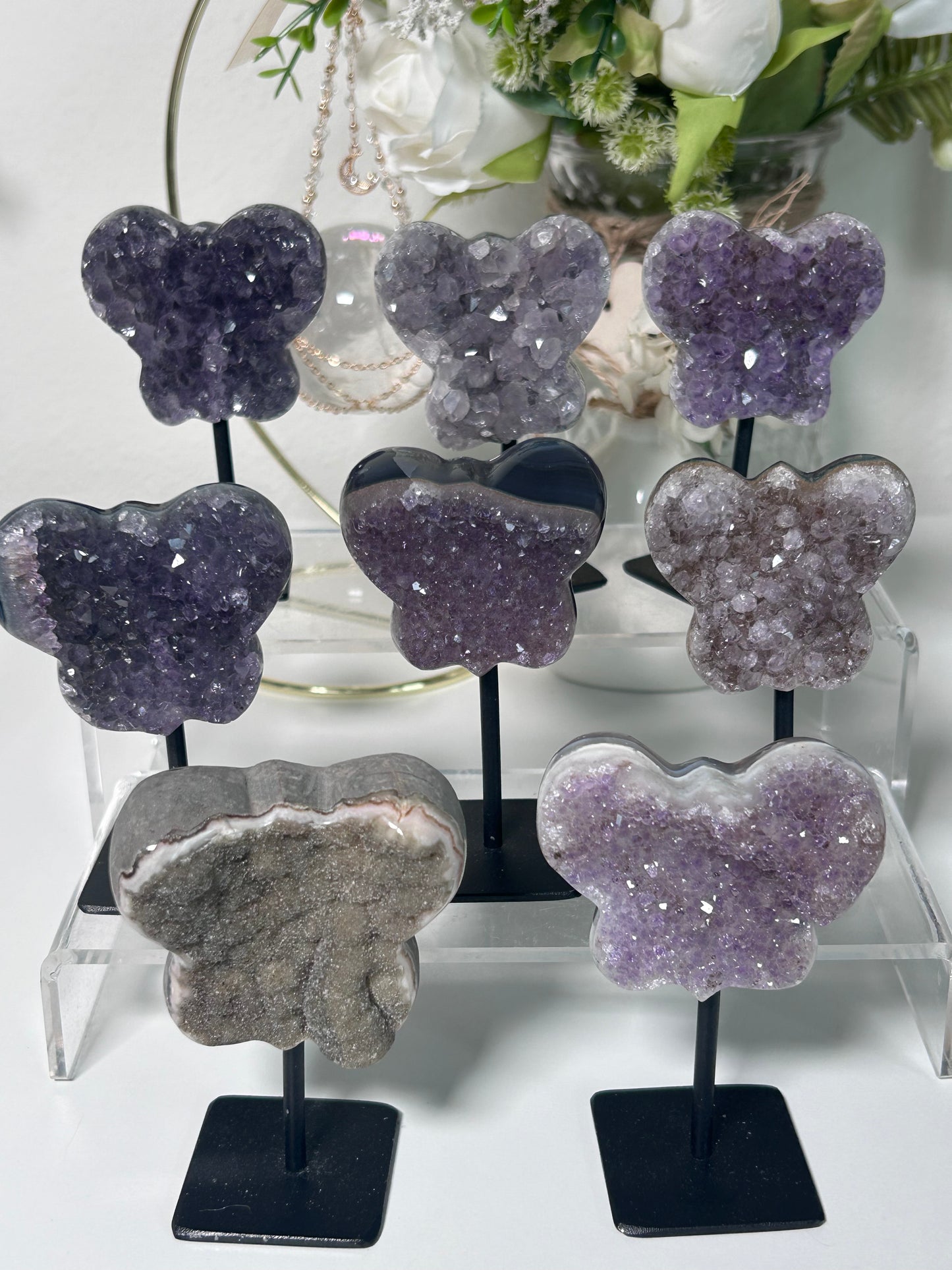 Amethyst Butterfly on Stand 26b, 25a, 24, 26, 33, 19, 37d, 26c