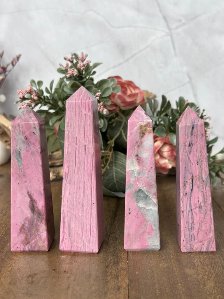 Bubble Gum Rhodonite Towers 68b, 68c, 58, 51