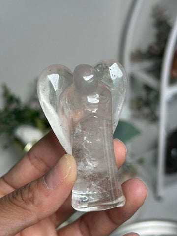 Clear Quartz Guardian Angel with Rainbows 25, 22, 24a