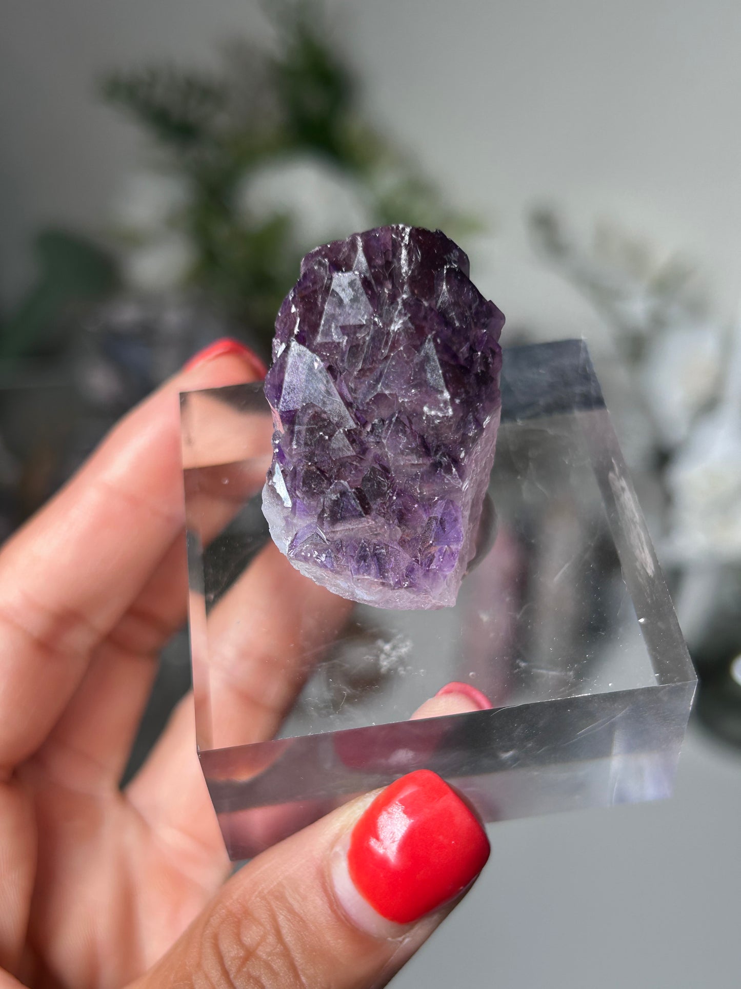 Amethyst Elestial with Red Hematite 17