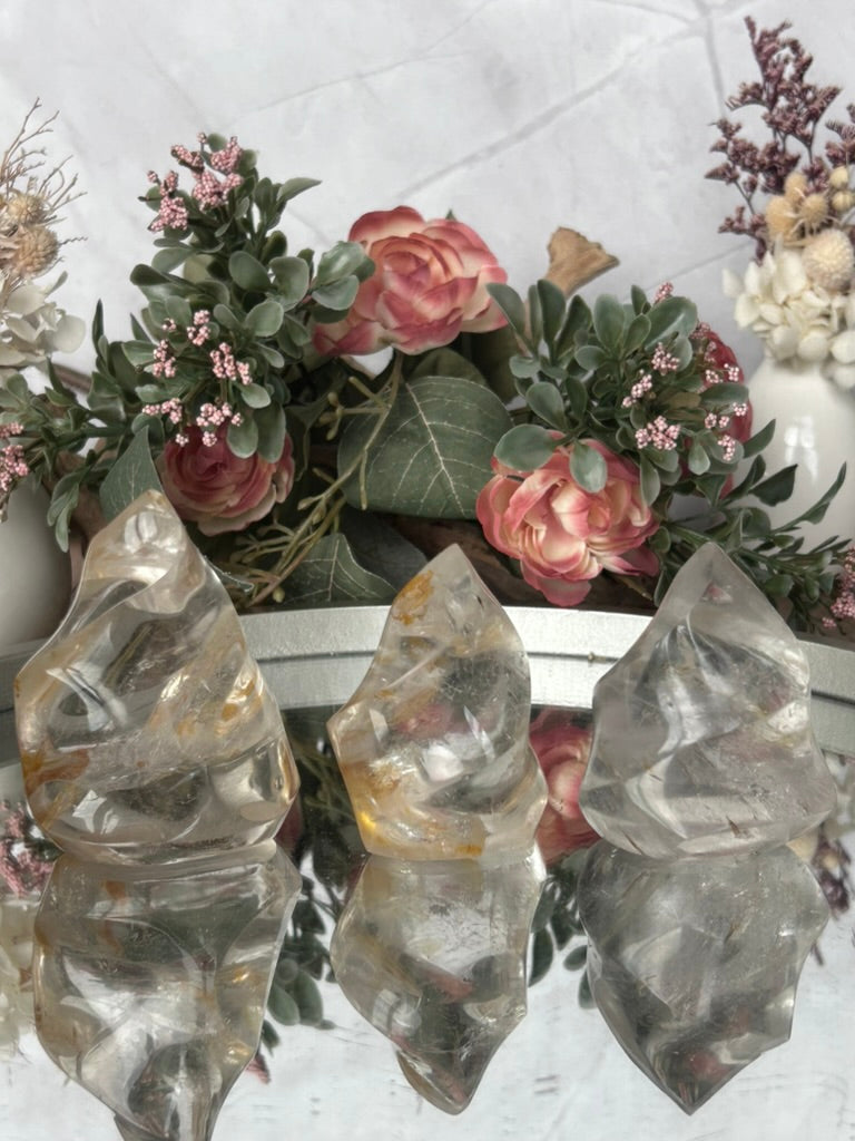 Smokey Quartz Golden Healer Flames 22, 16, 18