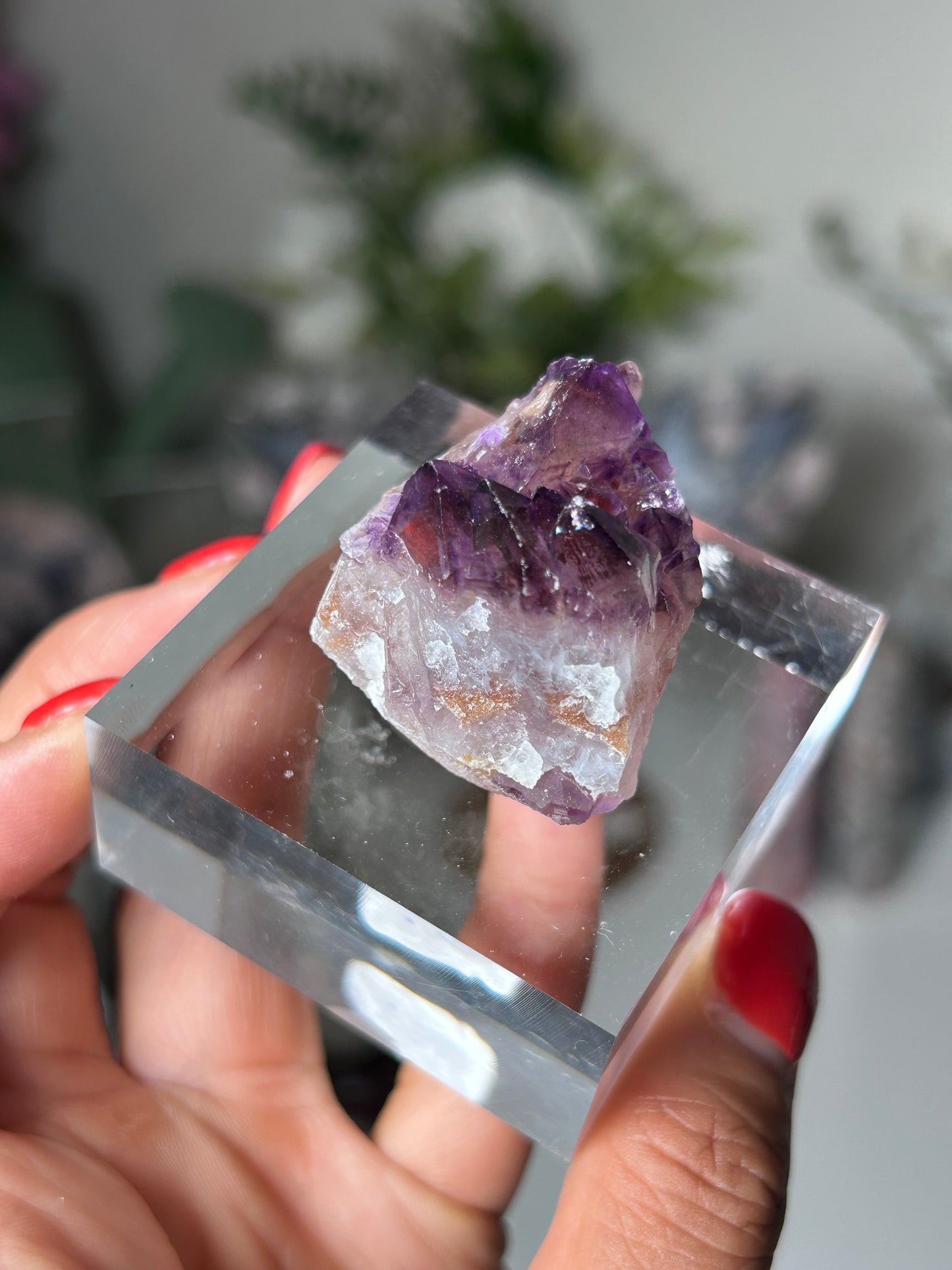 Amethyst Elestial with Red Hematite 15d