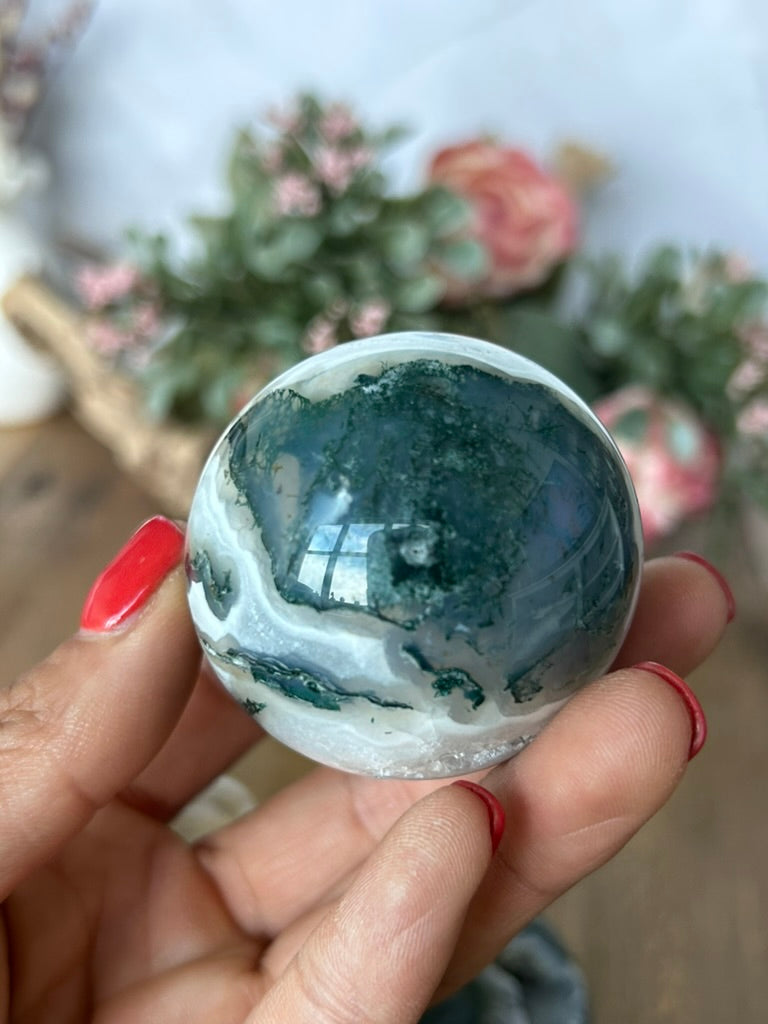 Moss Agate Sphere 30