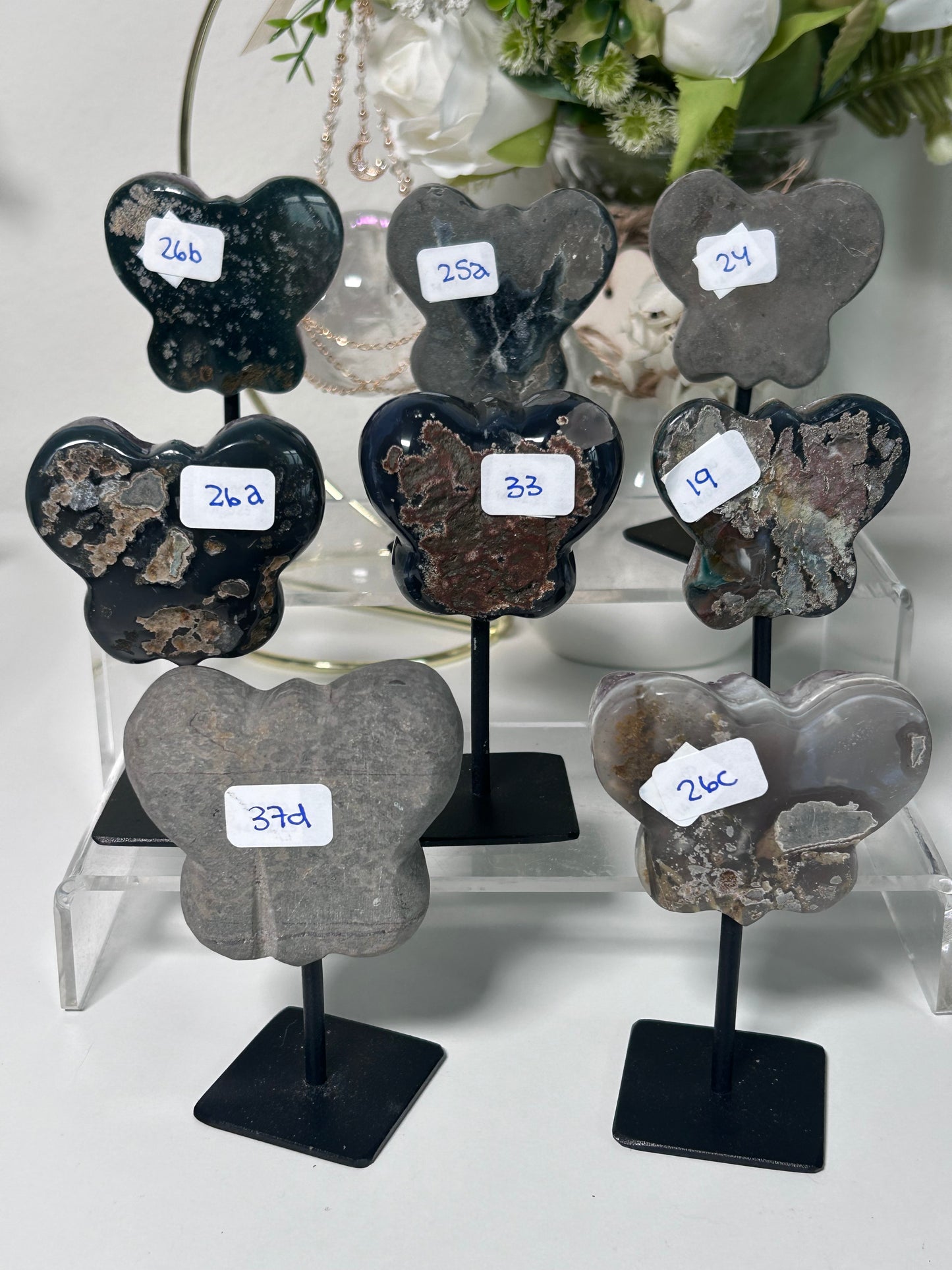 Amethyst Butterfly on Stand 26b, 25a, 24, 26, 33, 19, 37d, 26c