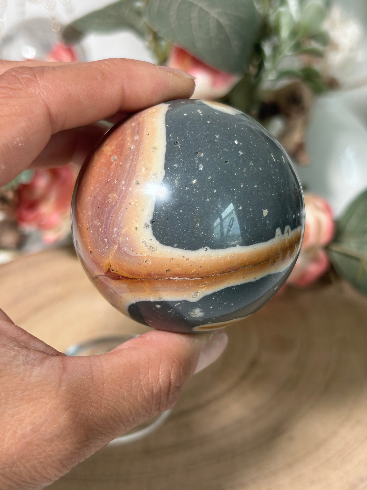 Indonesian Polychrome Jasper Sphere 48
