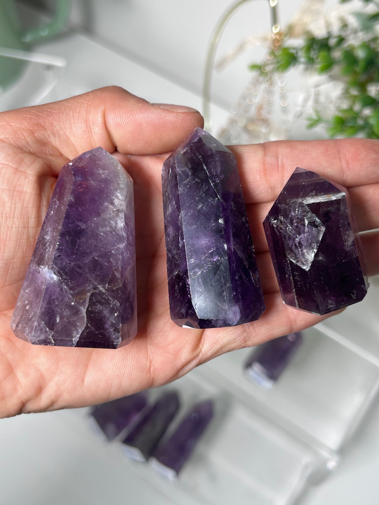 Smokey Amethyst Points From Brazil
