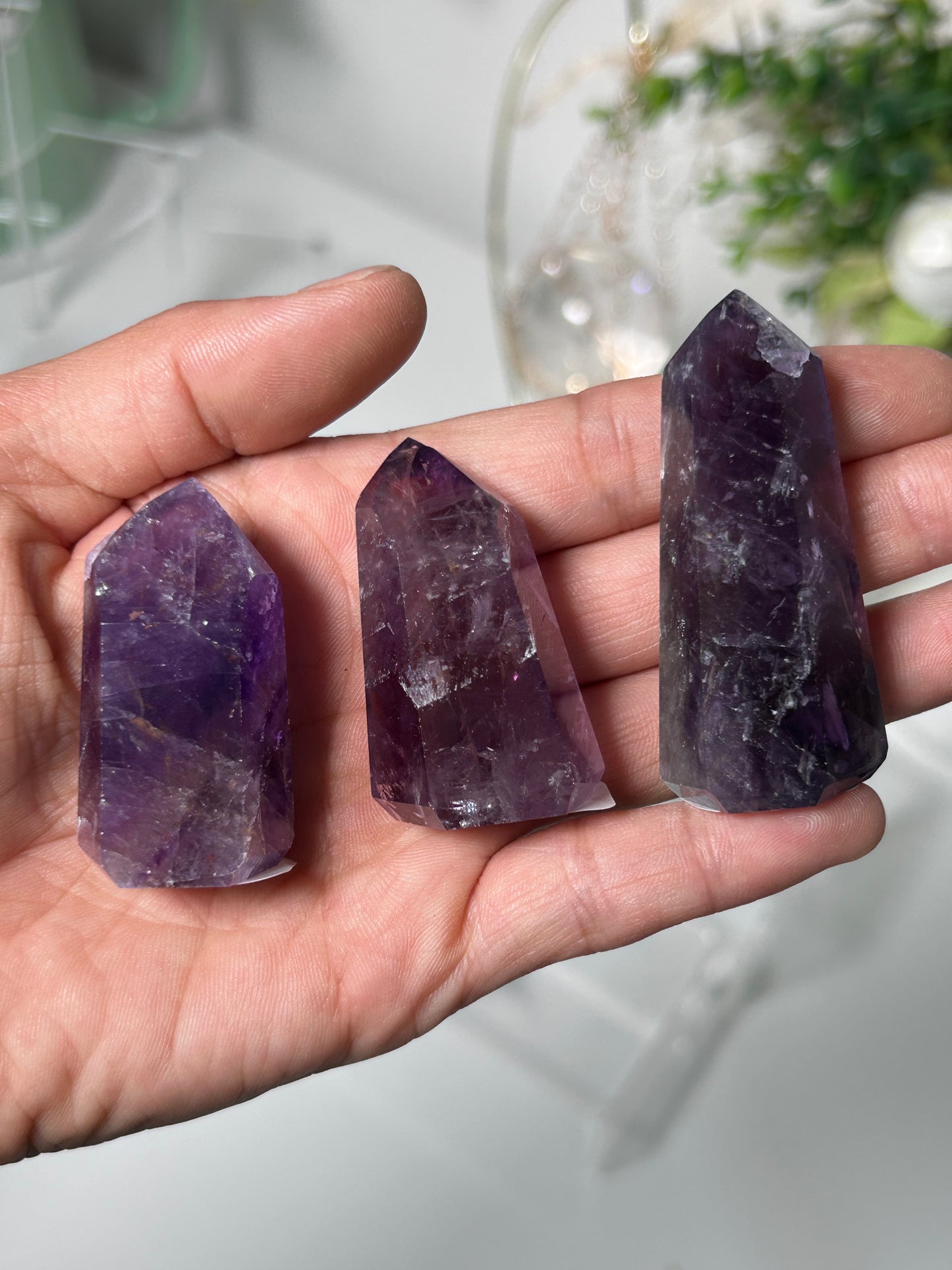 Smokey Amethyst Points From Brazil
