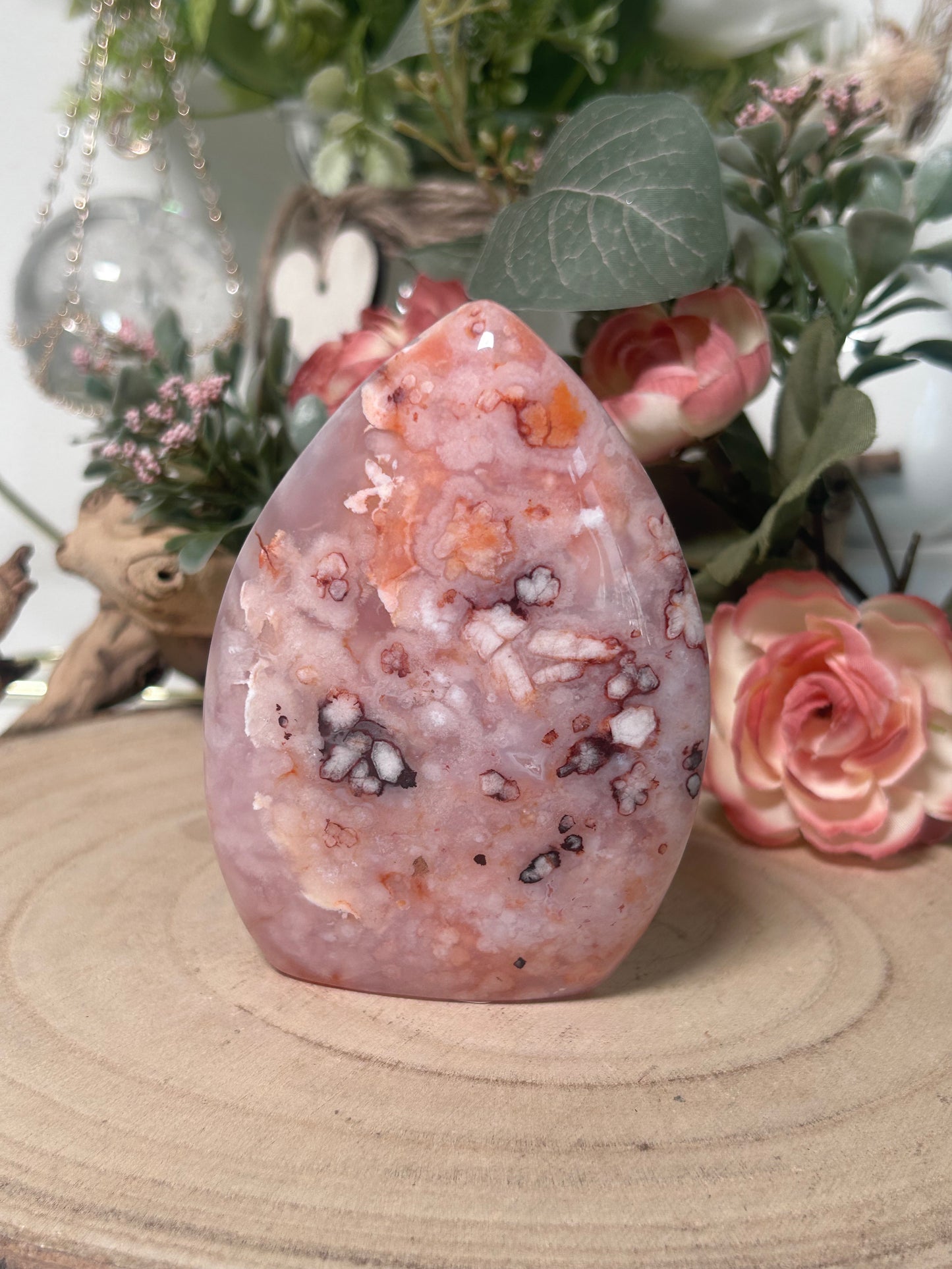 Carnelian Flower Agate Flame 92
