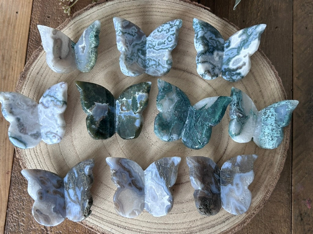 Moss Agate Butterfly