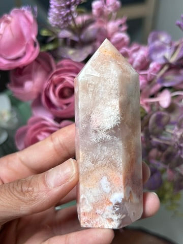 Carnelian Flower Agate Tower 46