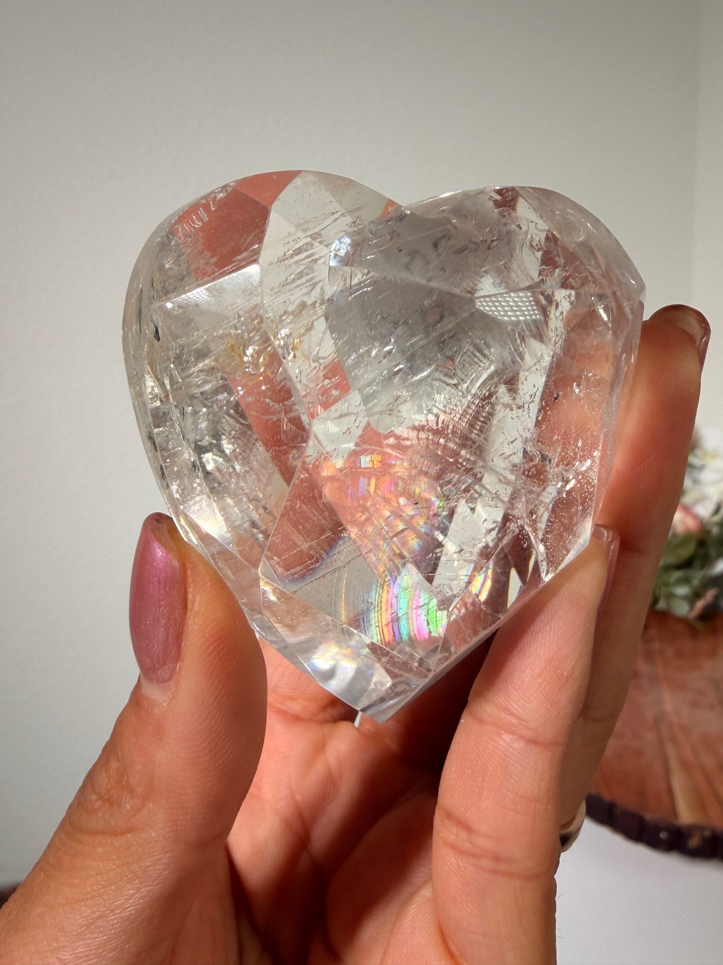 Faceted Clear Quartz Heart 90