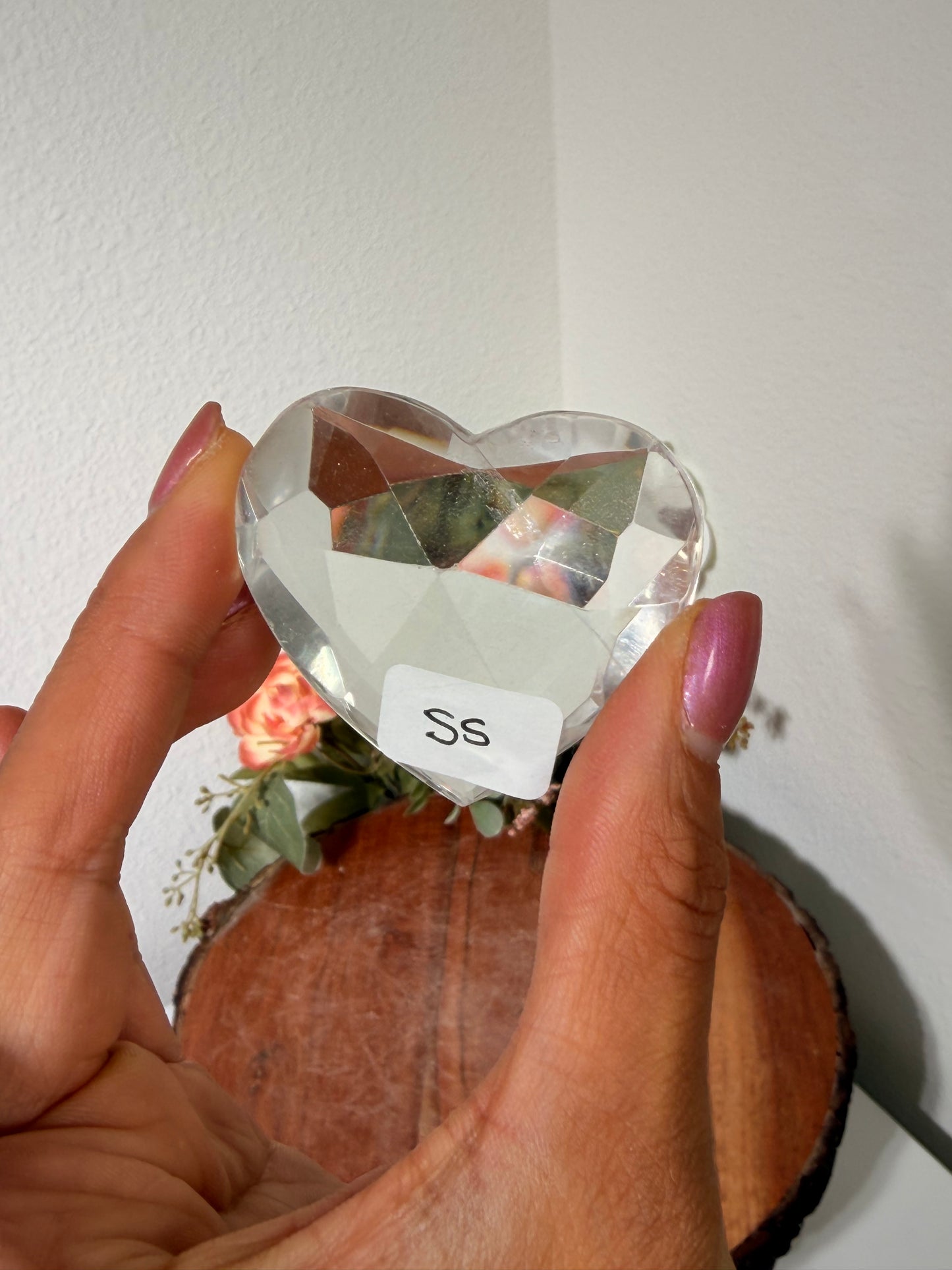 Faceted Clear Quartz Heart 55