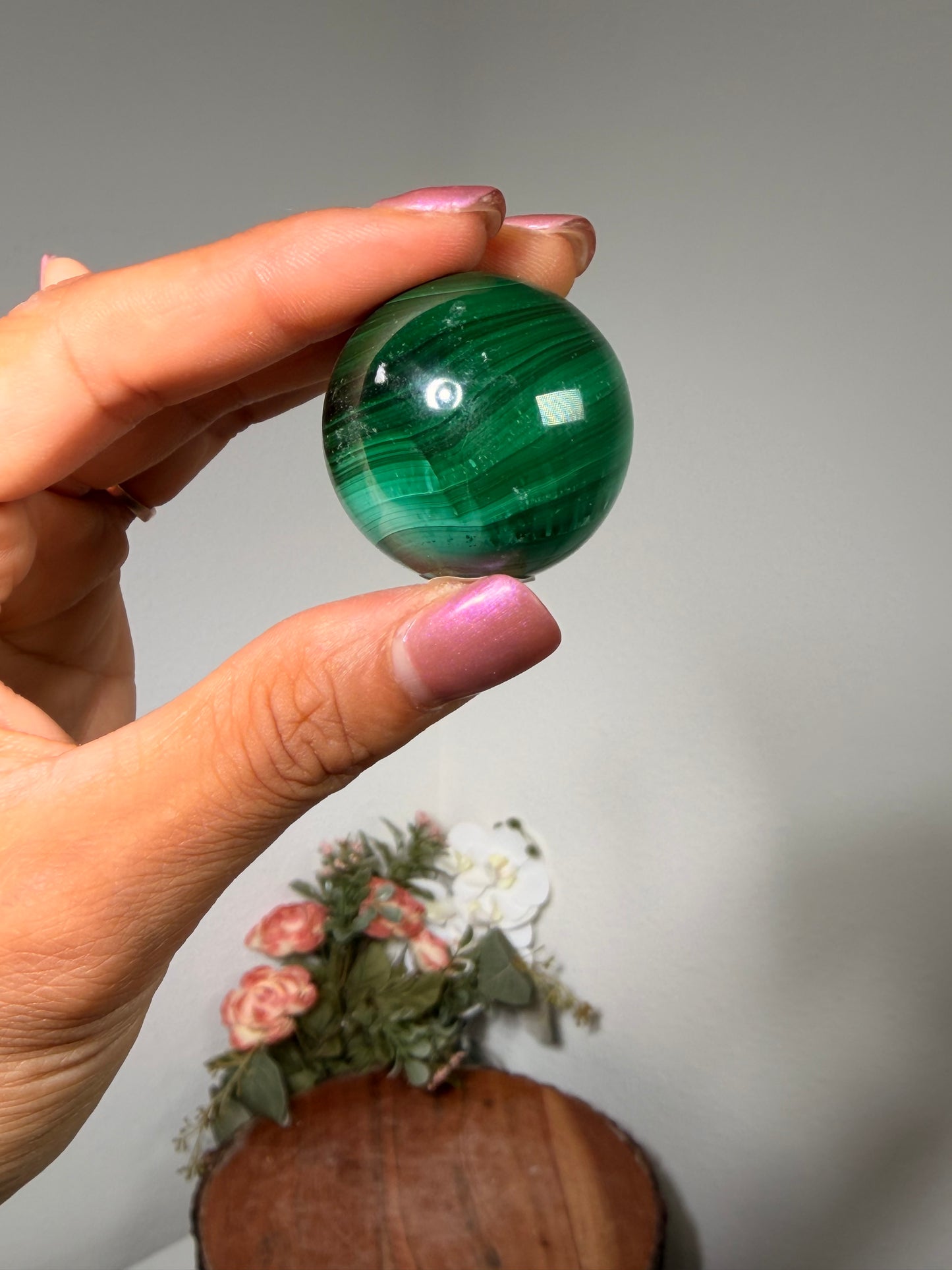 Malachite Velvet Flash Mini Sphere