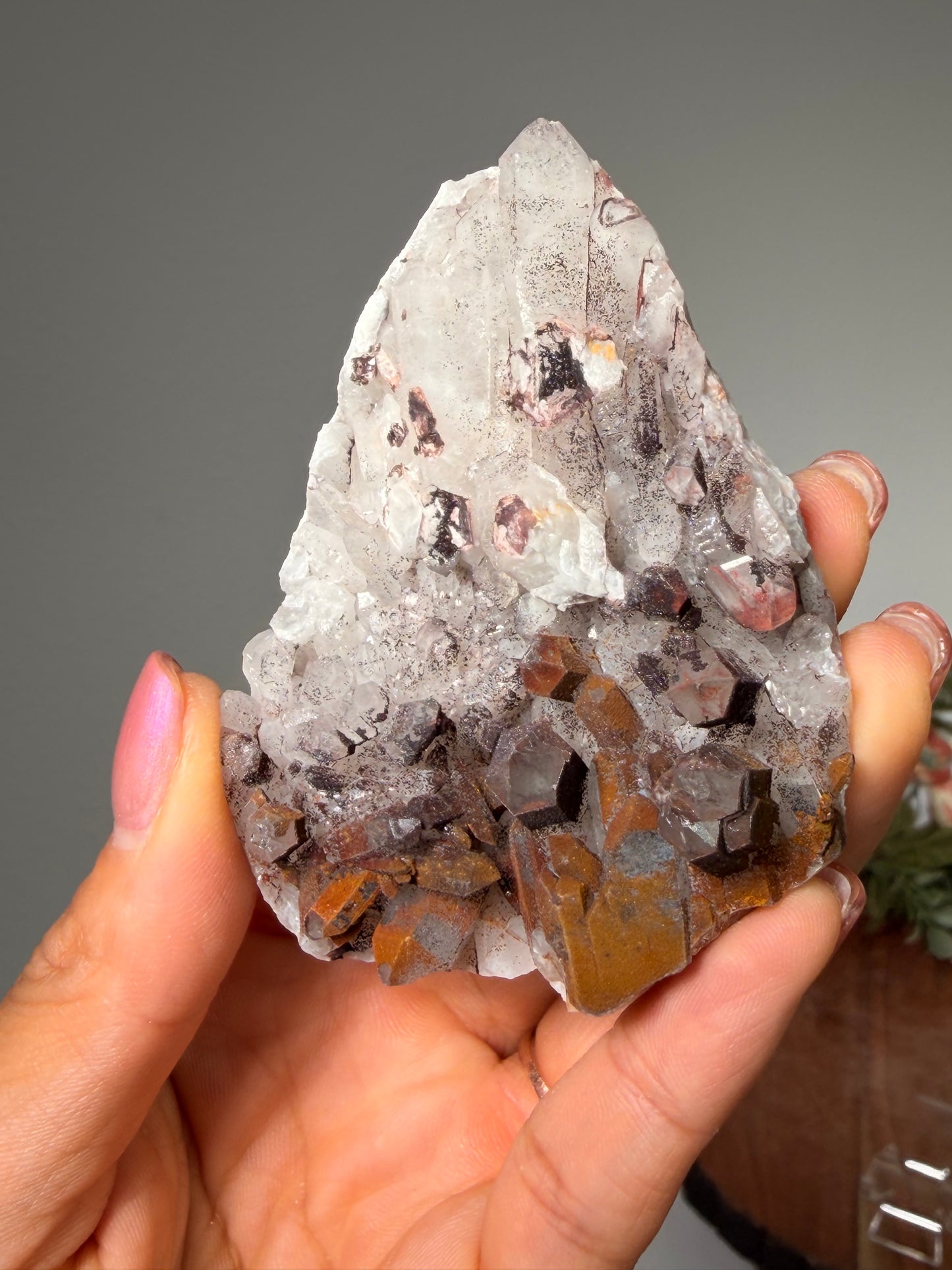 "Smoke on the Water" Sparkly Red & Black Hematite Quartz 31