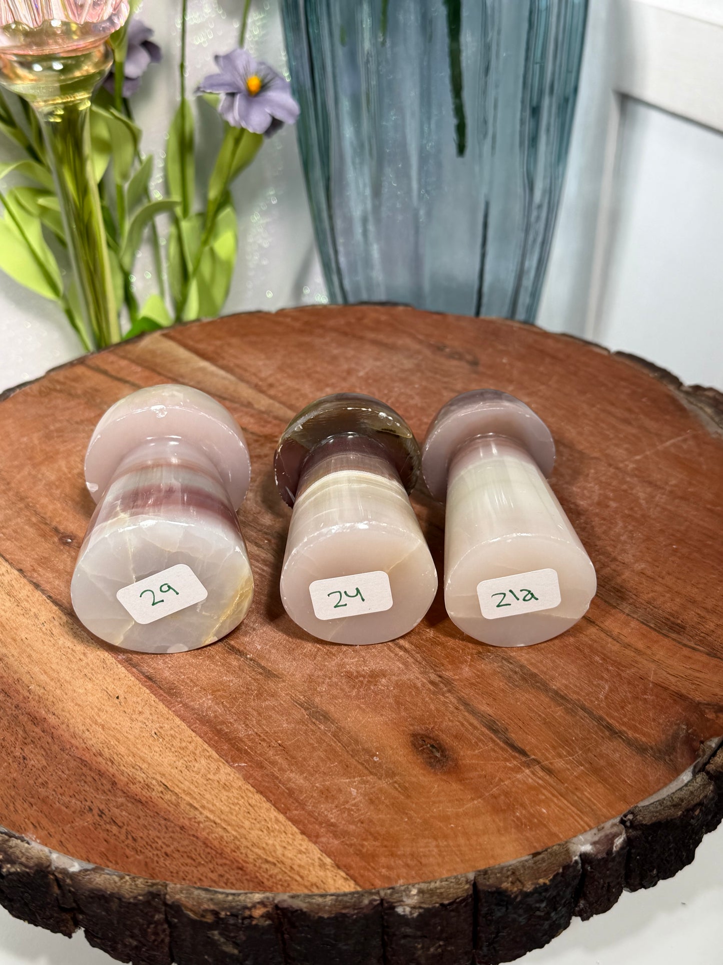 Watermelon Calcite Mushrooms