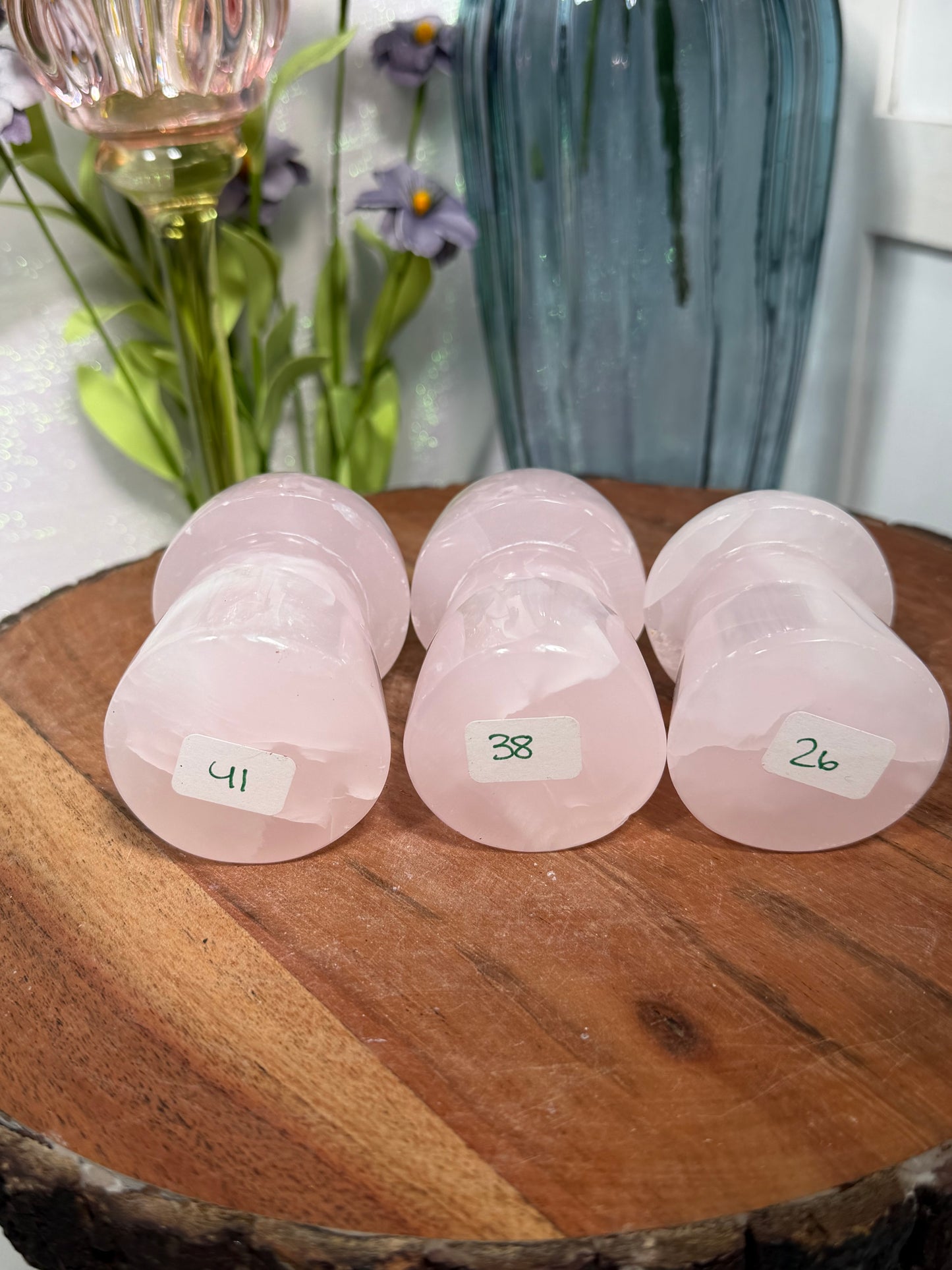 Pink Calcite Mushrooms