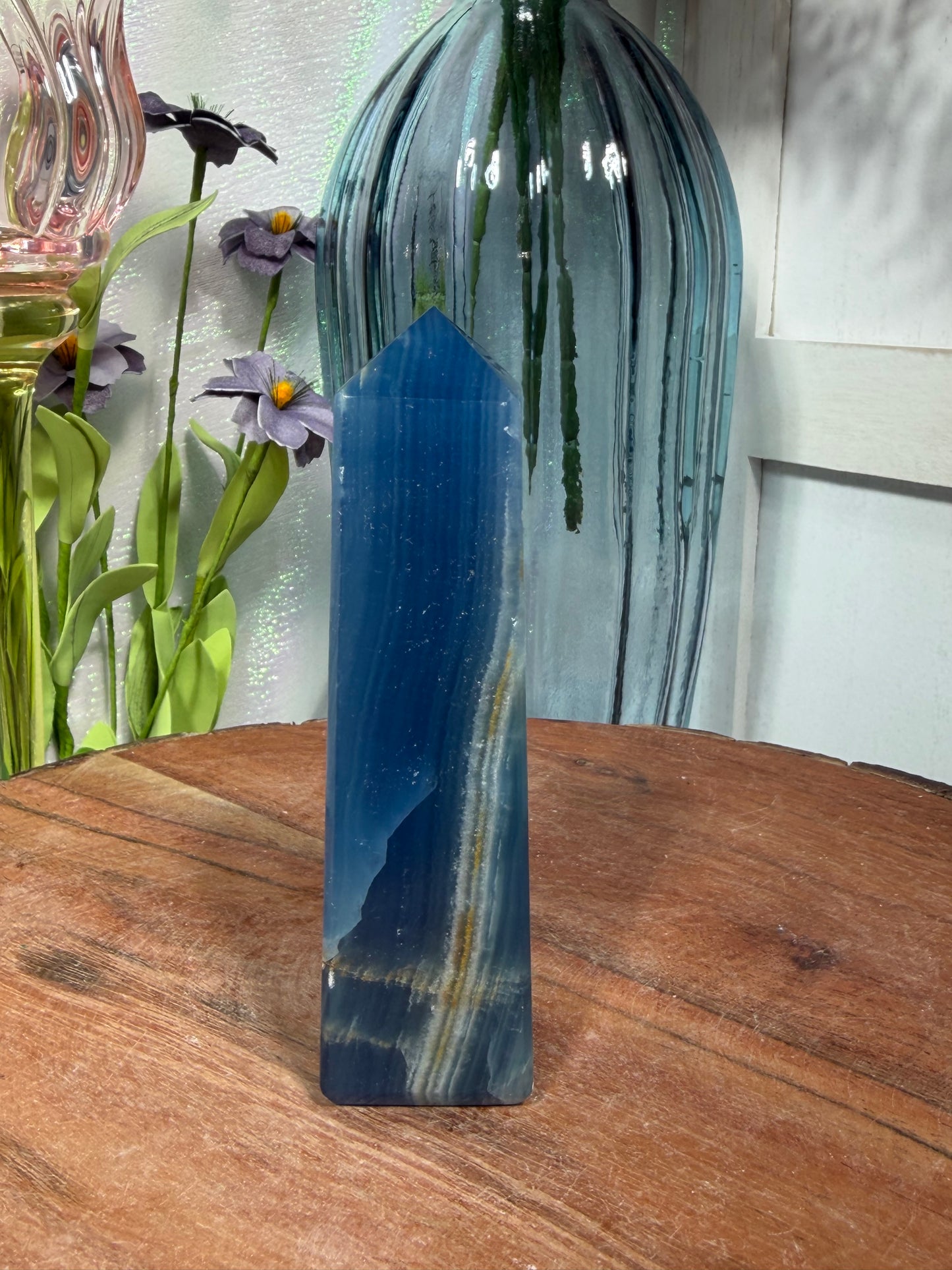 Lemurian Aquatine Calcite Tower