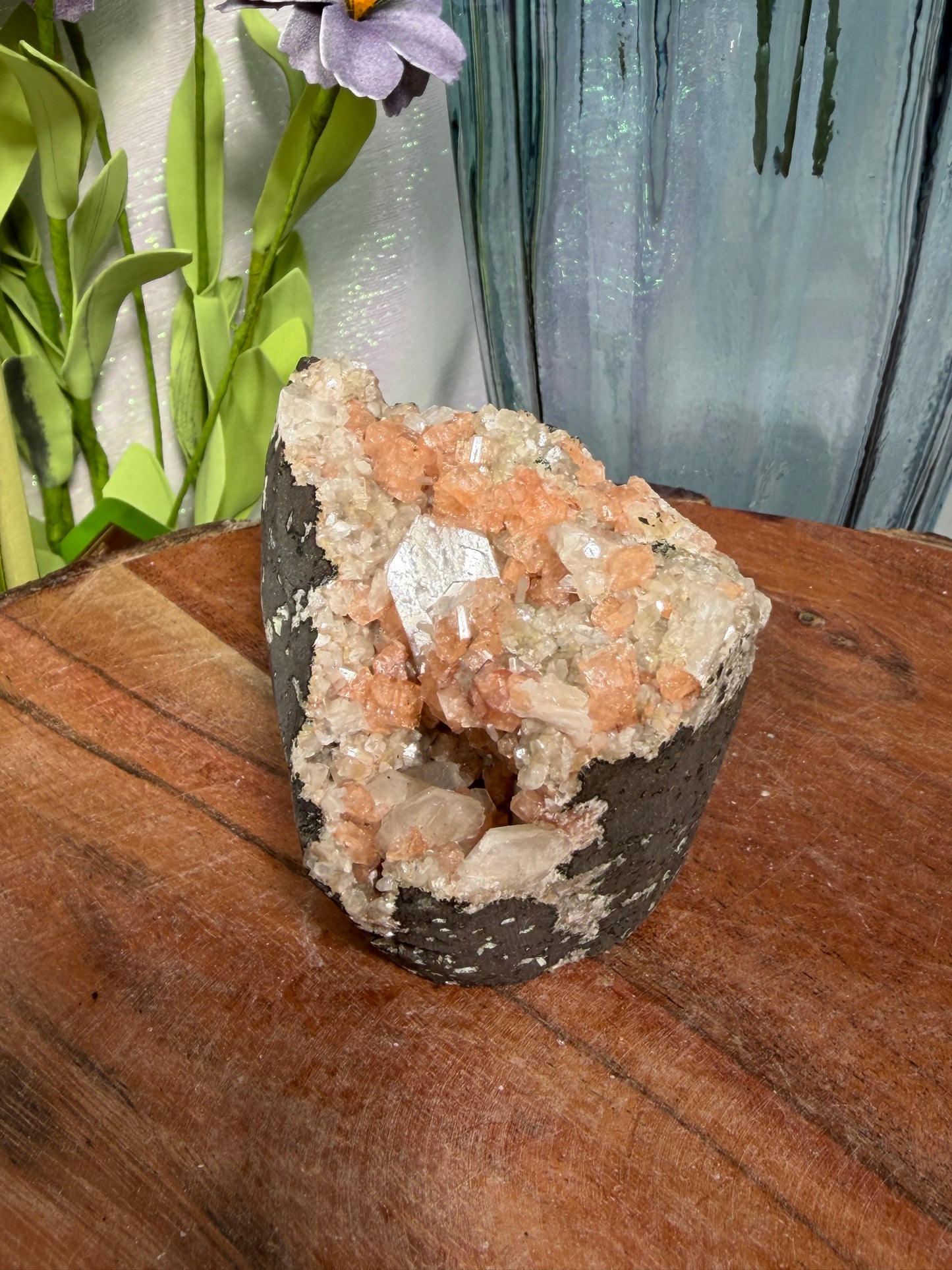 Chabazite Crystal Geode with Stilbite 84b