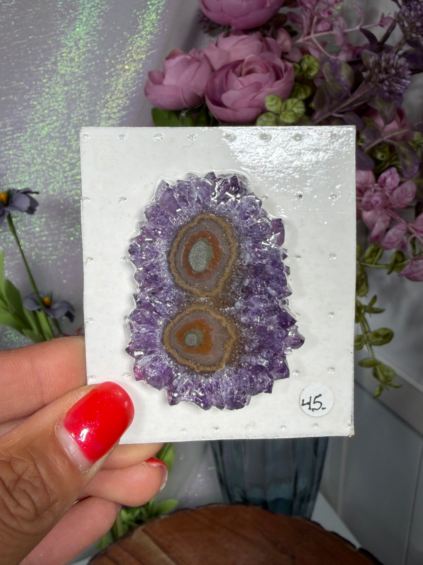 Amethyst stalactite eye slice