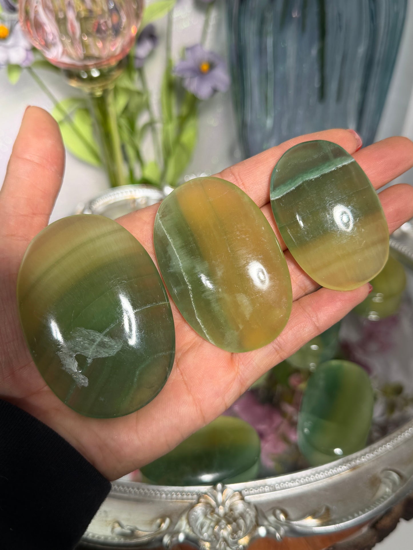 Lemon Lime Fluorite Palmstones