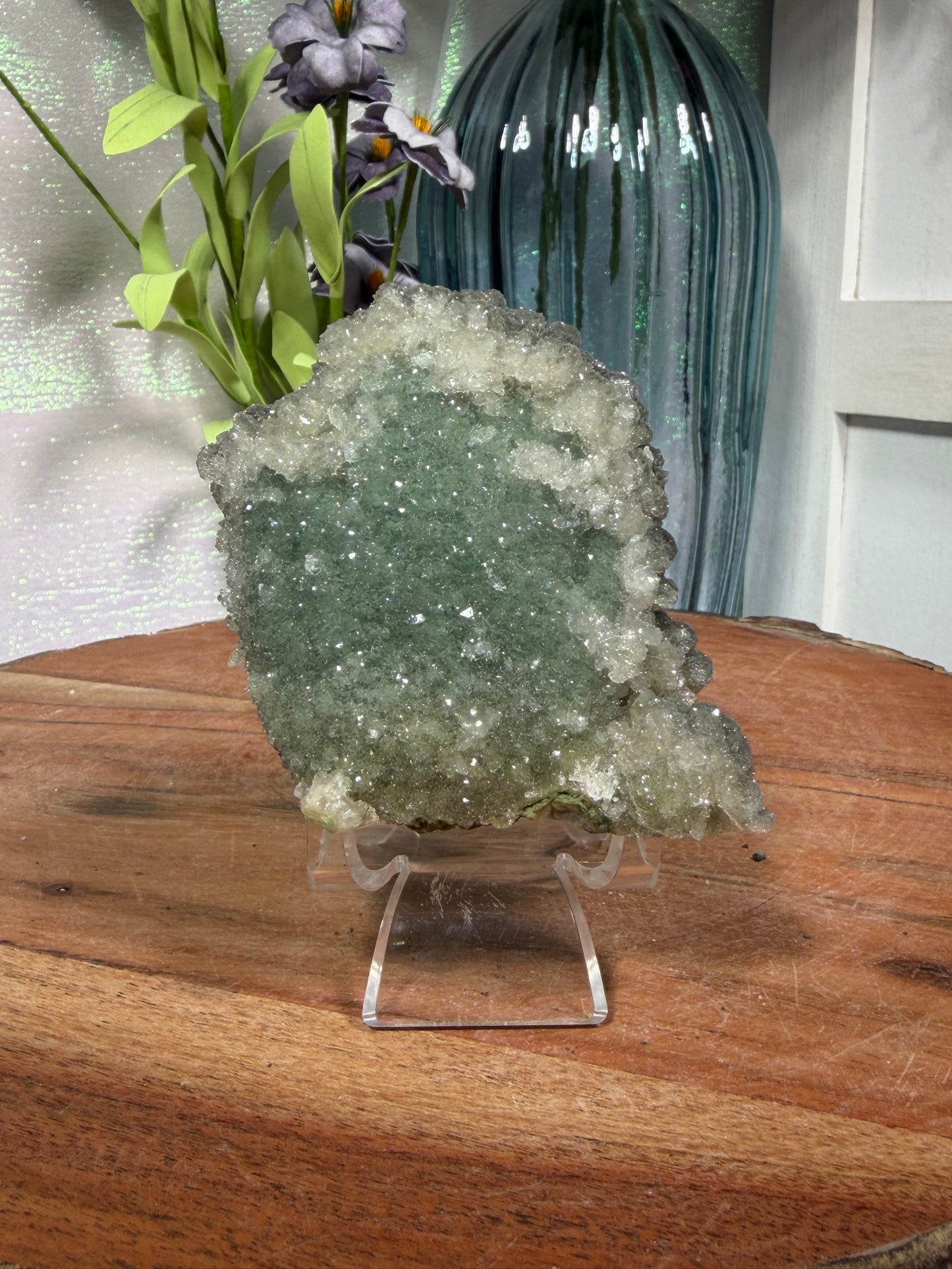 "Smokey Saguaro" Micro Heulandite Coated Calcite with Black Dusted Hematite 84