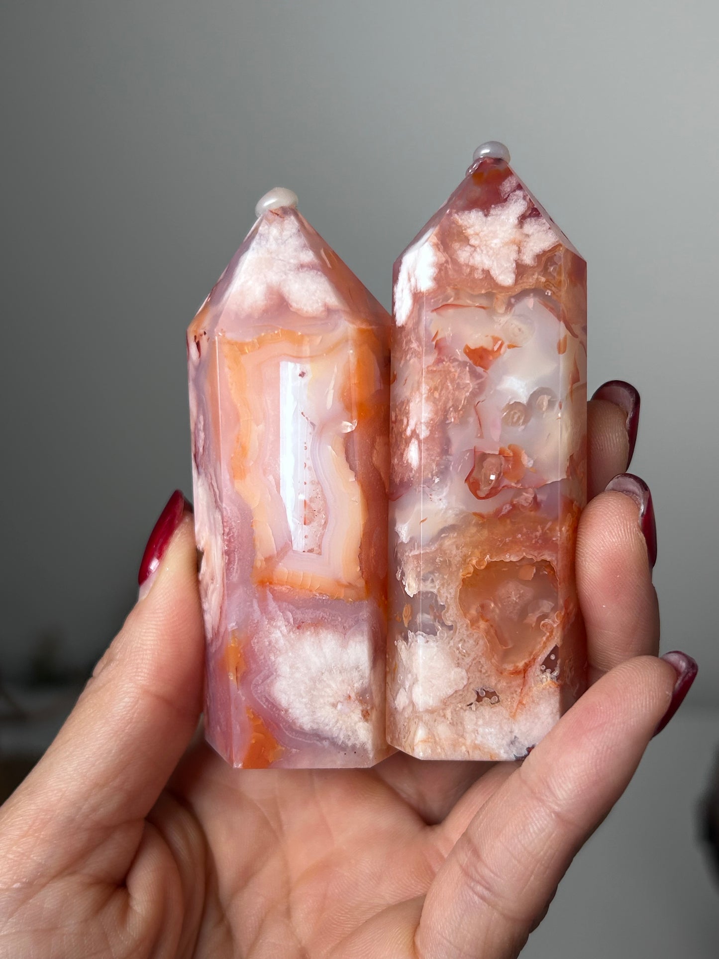 Carnelian Flower Agate Towers