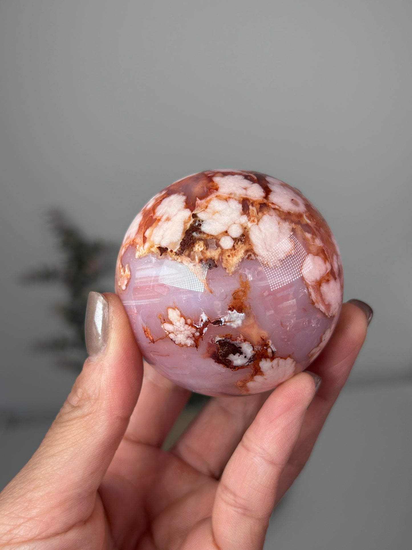 Carnelian Flower Agate Sphere 78