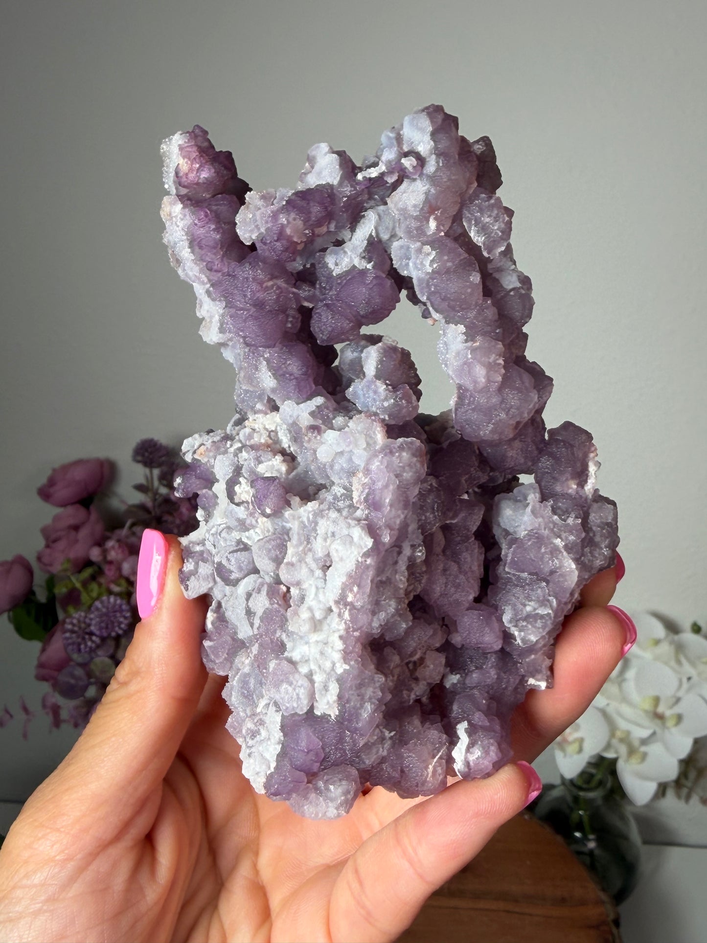 Tombstone AZ, Purple Fluorite with Quartz Epimorphs 388