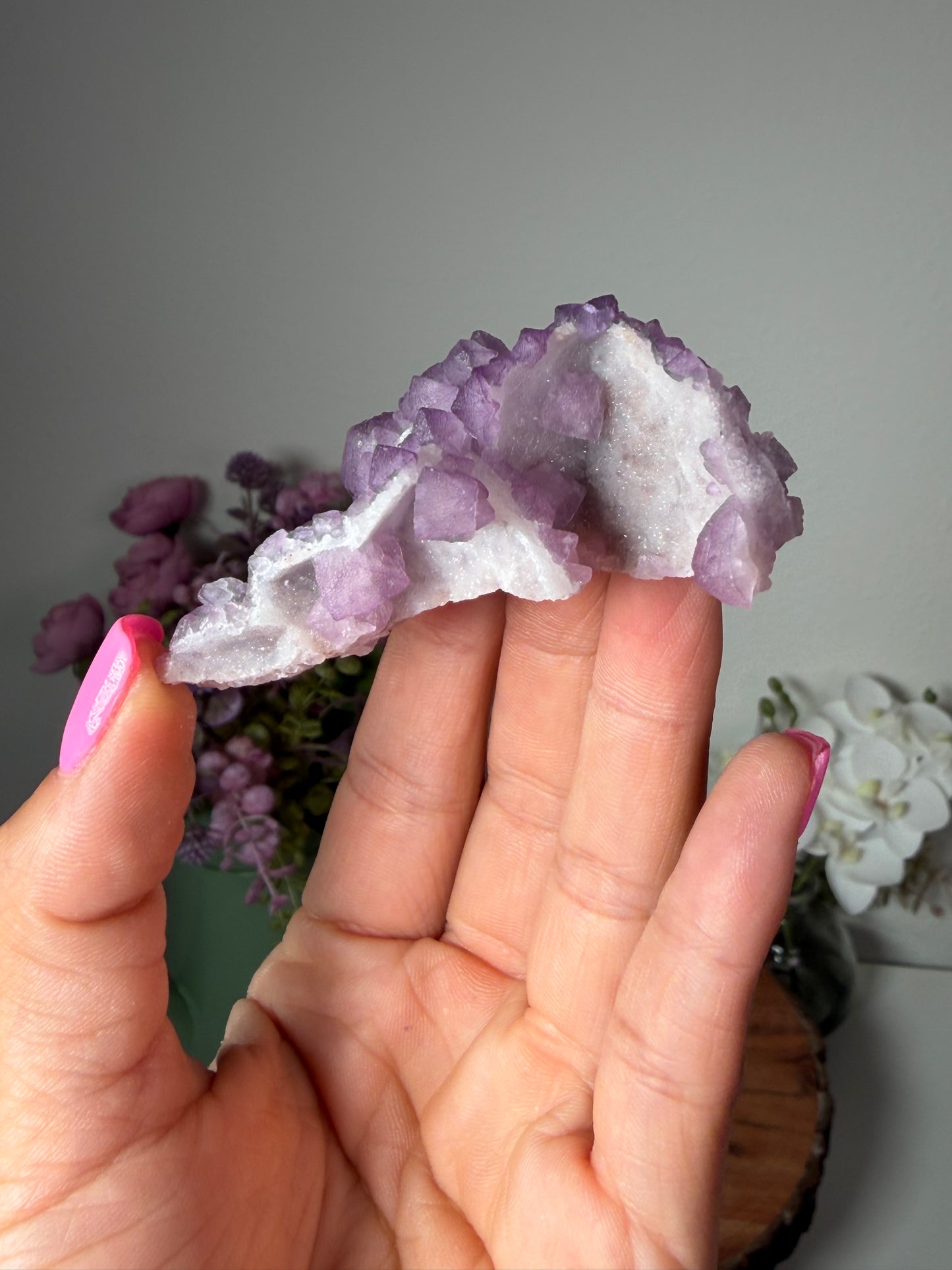 Tombstone AZ, Purple Fluorite with Quartz Epimorphs 100