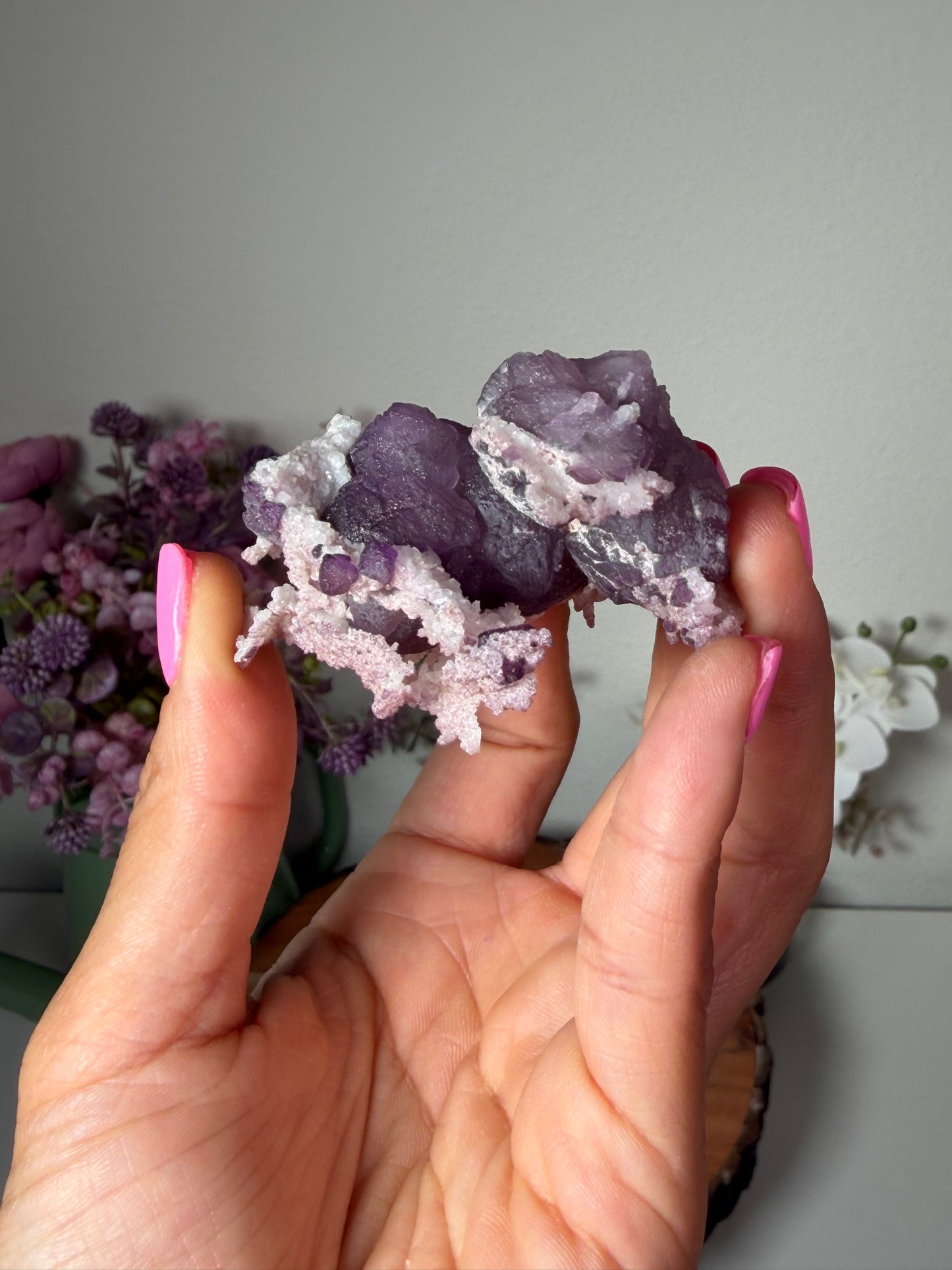 Tombstone AZ, Purple Fluorite with Quartz Epimorphs 114