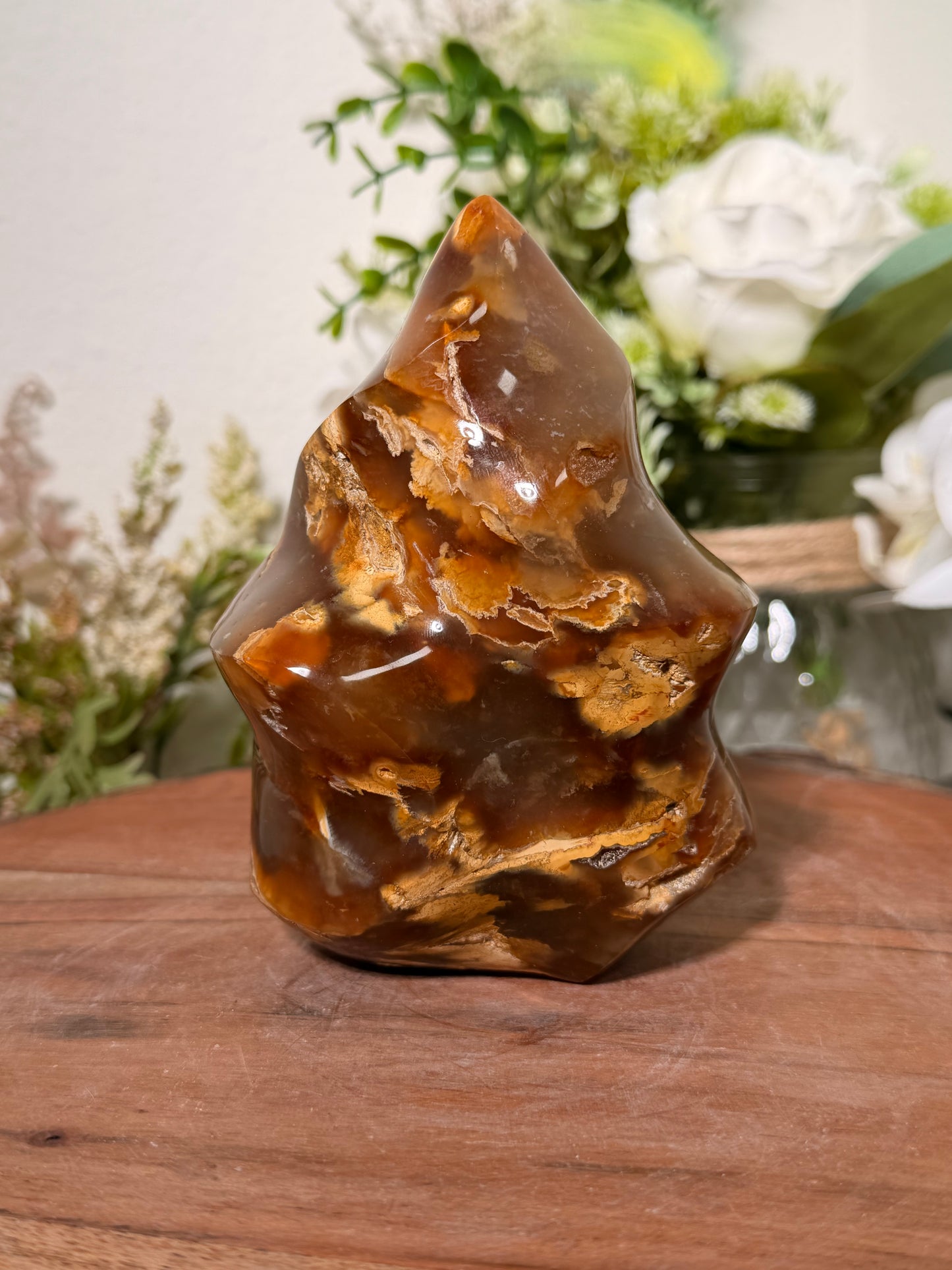 Carnelian Moss Orca Agate Flame 68