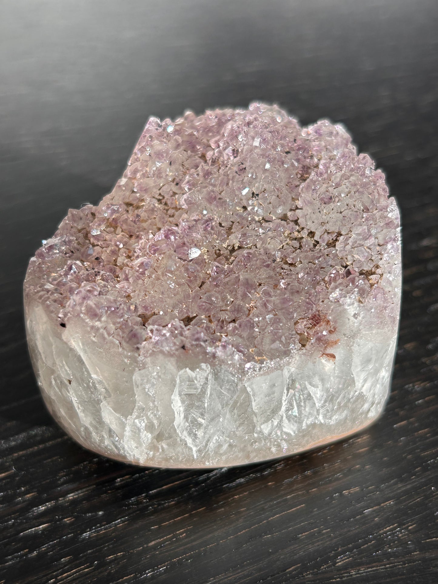 Rainbow Amethyst Heart w\ stand