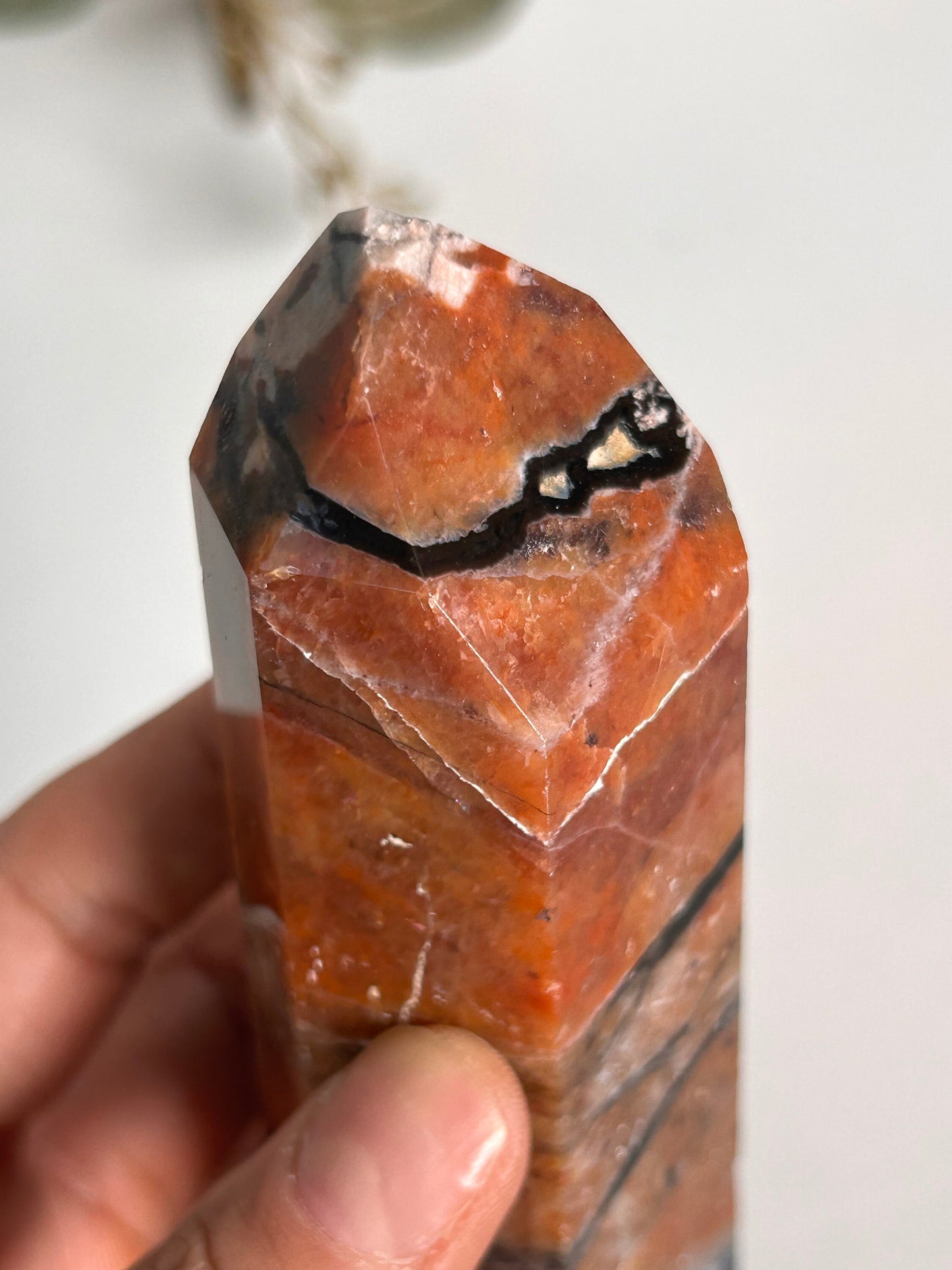Large Stunning Mosaic Chalcedony Quartz Tower, with Feldspar & Calcite | Natural Healing Crystal | Home Decor | Mosaic Chalcedony Quartz-Crystal Towers-Quartz, Mosaic Chalcedony Quartz, Feldspar, Calcite