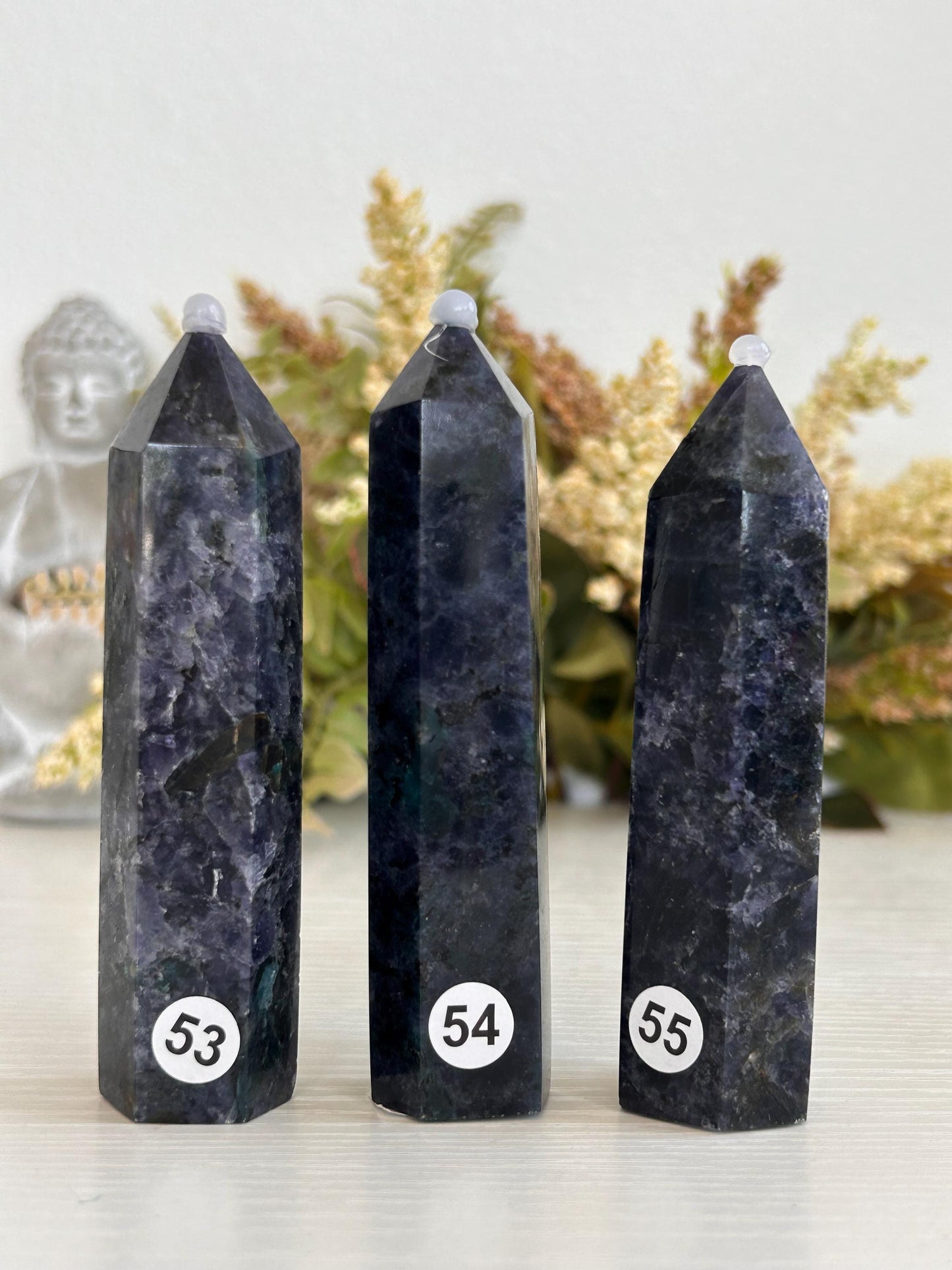 Rare Iolite with Emerald & Epidote Point | Iolite Tower | Throat Chakra | Crystal Gifts | Natural Healing Crystals | Crystal Gifts-Crystal Towers-Iolite, Emerald, Epiodote