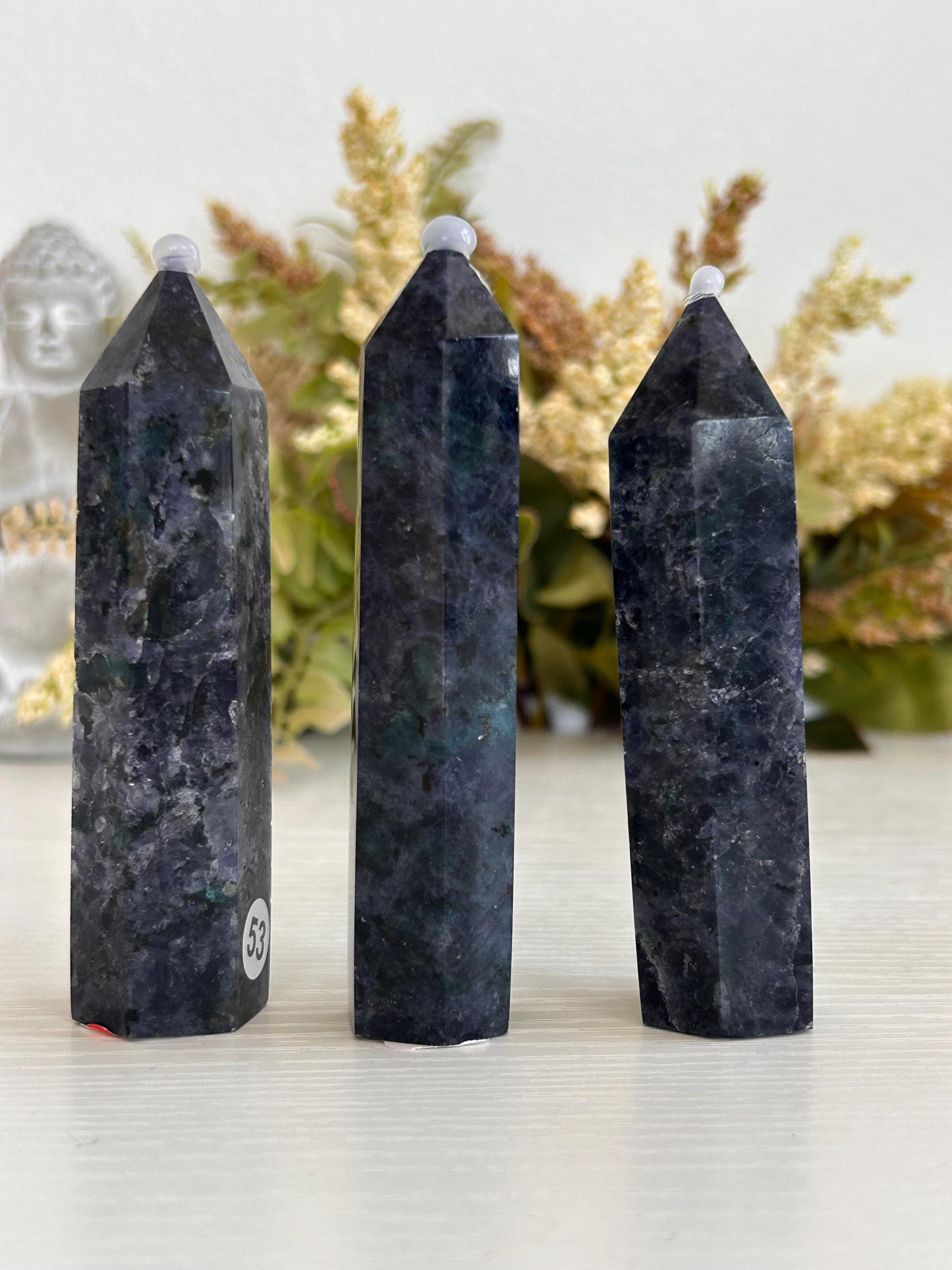 Rare Iolite with Emerald & Epidote Point | Iolite Tower | Throat Chakra | Crystal Gifts | Natural Healing Crystals | Crystal Gifts-Crystal Towers-Iolite, Emerald, Epiodote