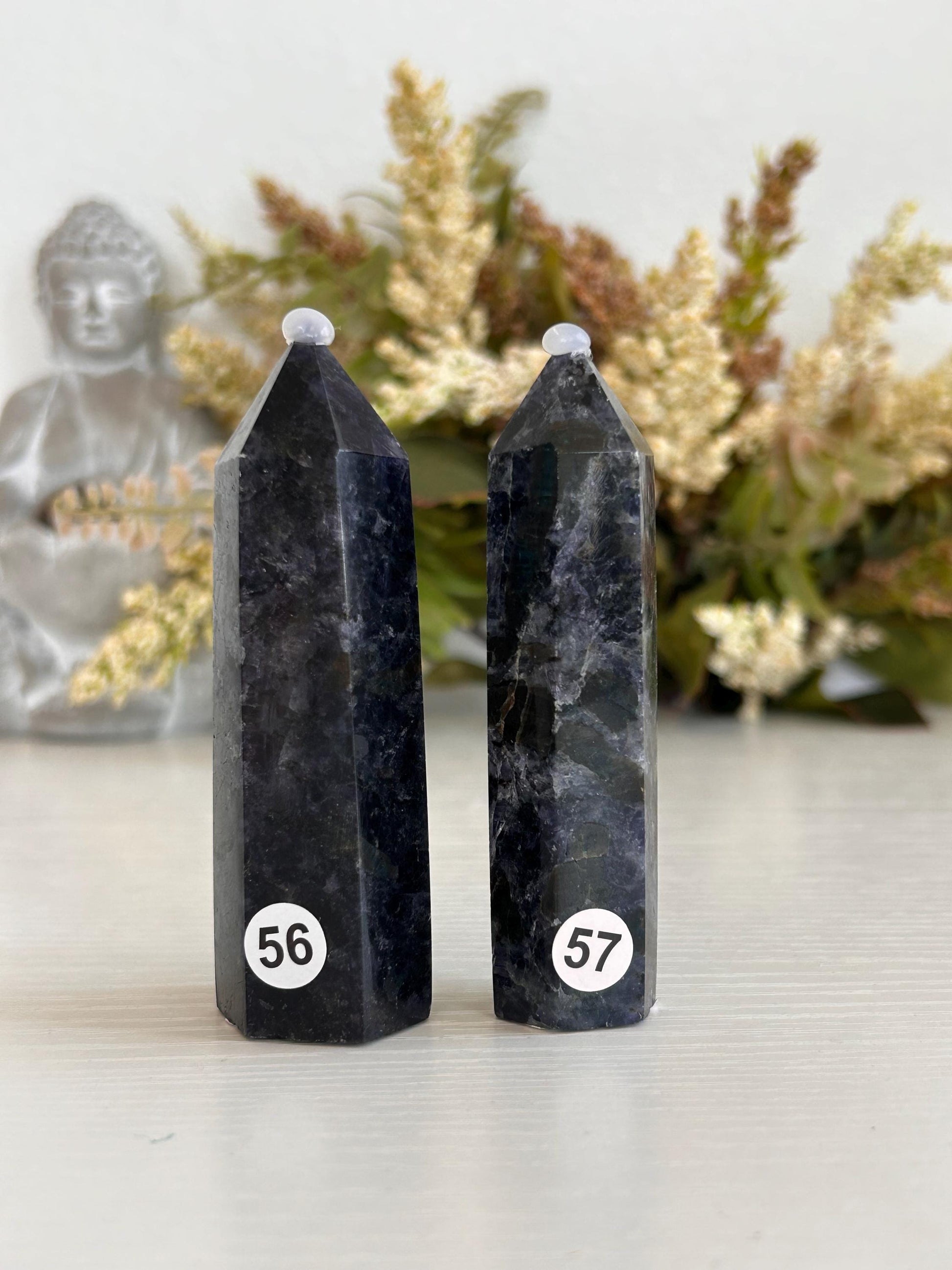 Rare Iolite with Emerald & Epidote Point | Iolite Tower | Throat Chakra | Crystal Gifts | Natural Healing Crystals | Crystal Gifts-Crystal Towers-Iolite, Emerald, Epiodote
