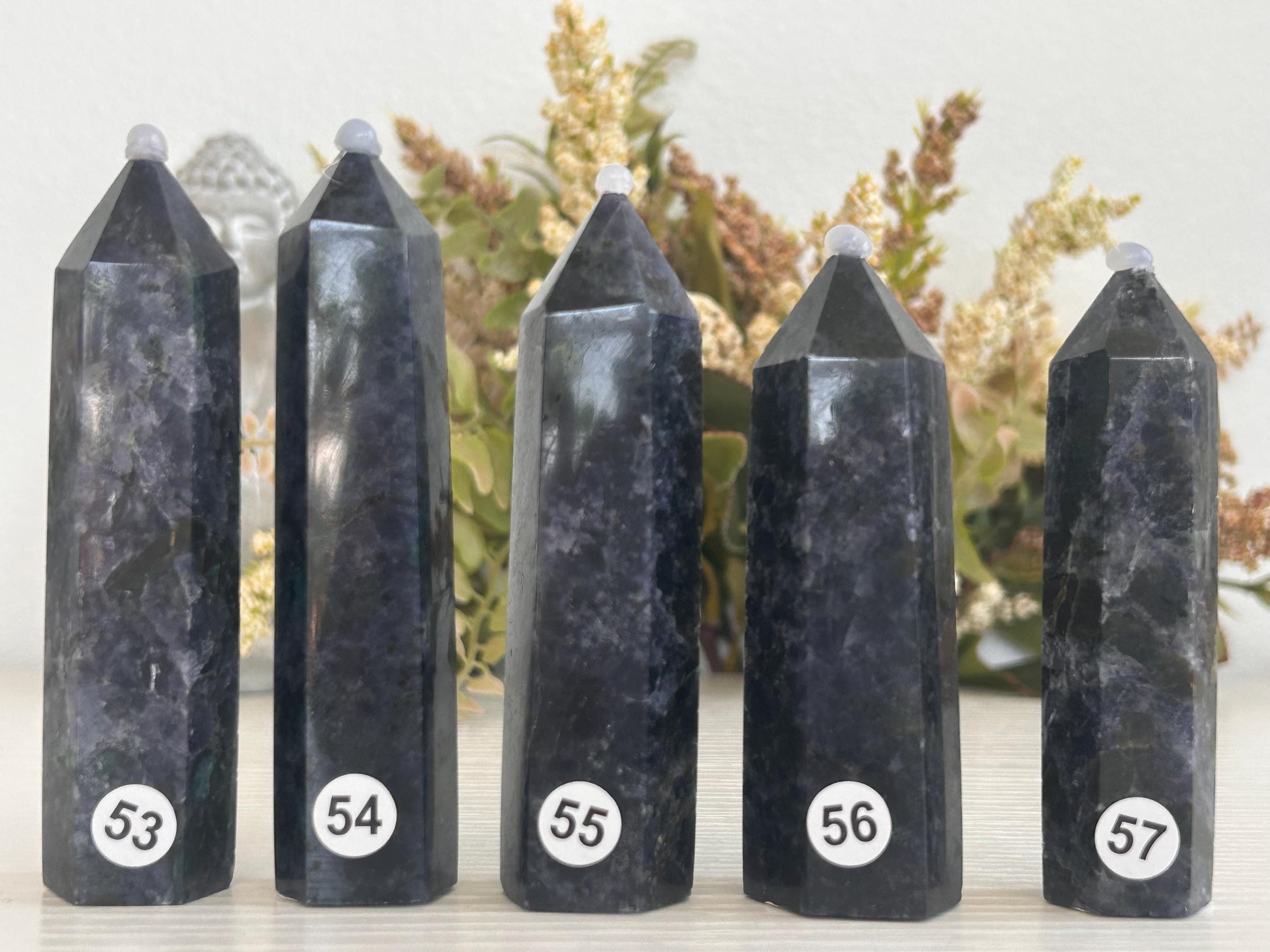 Rare Iolite with Emerald & Epidote Point | Iolite Tower | Throat Chakra | Crystal Gifts | Natural Healing Crystals | Crystal Gifts-Crystal Towers-Iolite, Emerald, Epiodote