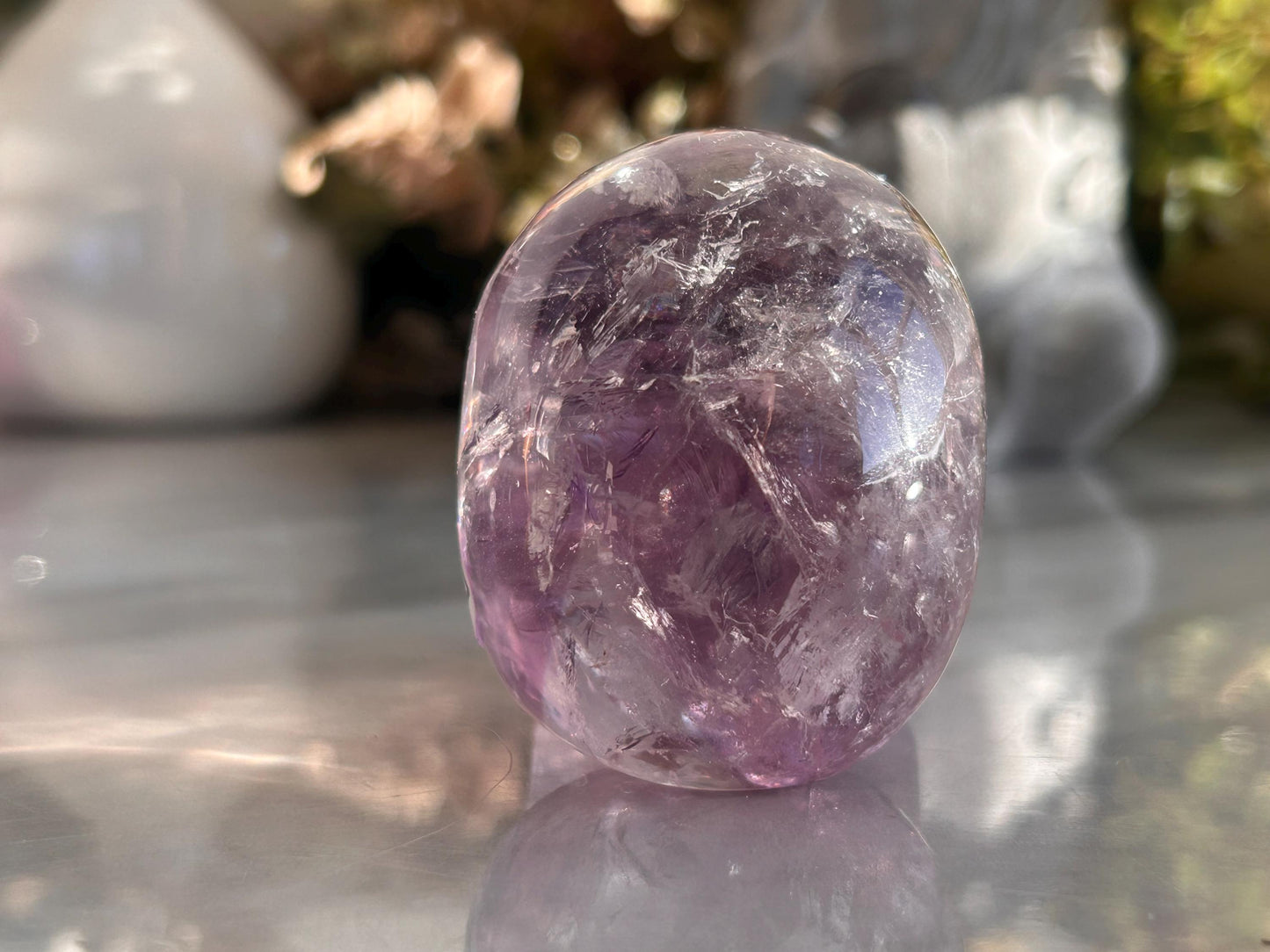 AAA Quality Phantom Amethyst Skull w\ Rainbows | Amethyst from Bahia, Brazil | Amethyst Skull | Crystal Skull | Crystal Gift | Home Decor-Crystal Skulls-Phantom amethyst