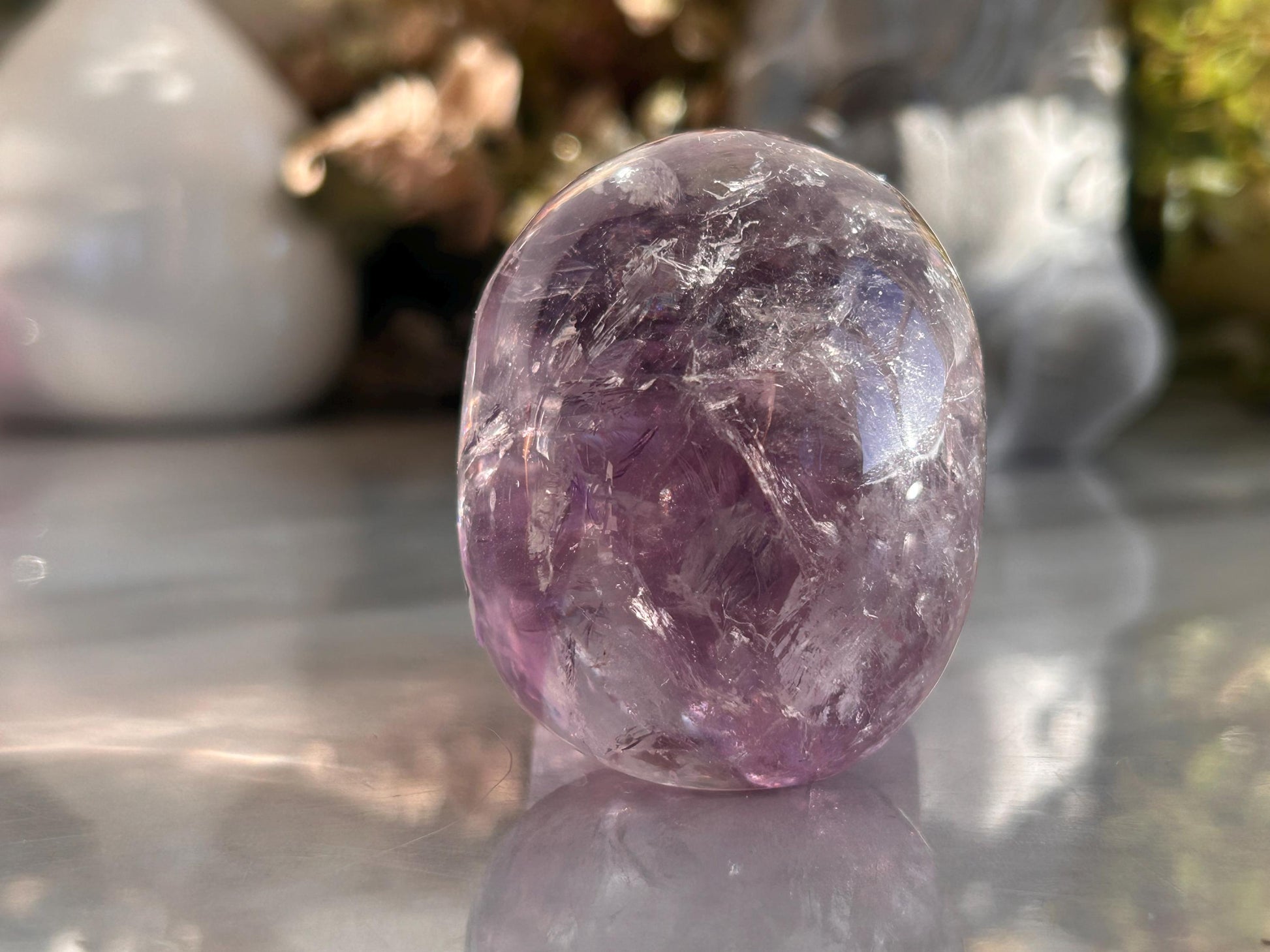 AAA Quality Phantom Amethyst Skull w\ Rainbows | Amethyst from Bahia, Brazil | Amethyst Skull | Crystal Skull | Crystal Gift | Home Decor-Crystal Skulls-Phantom amethyst