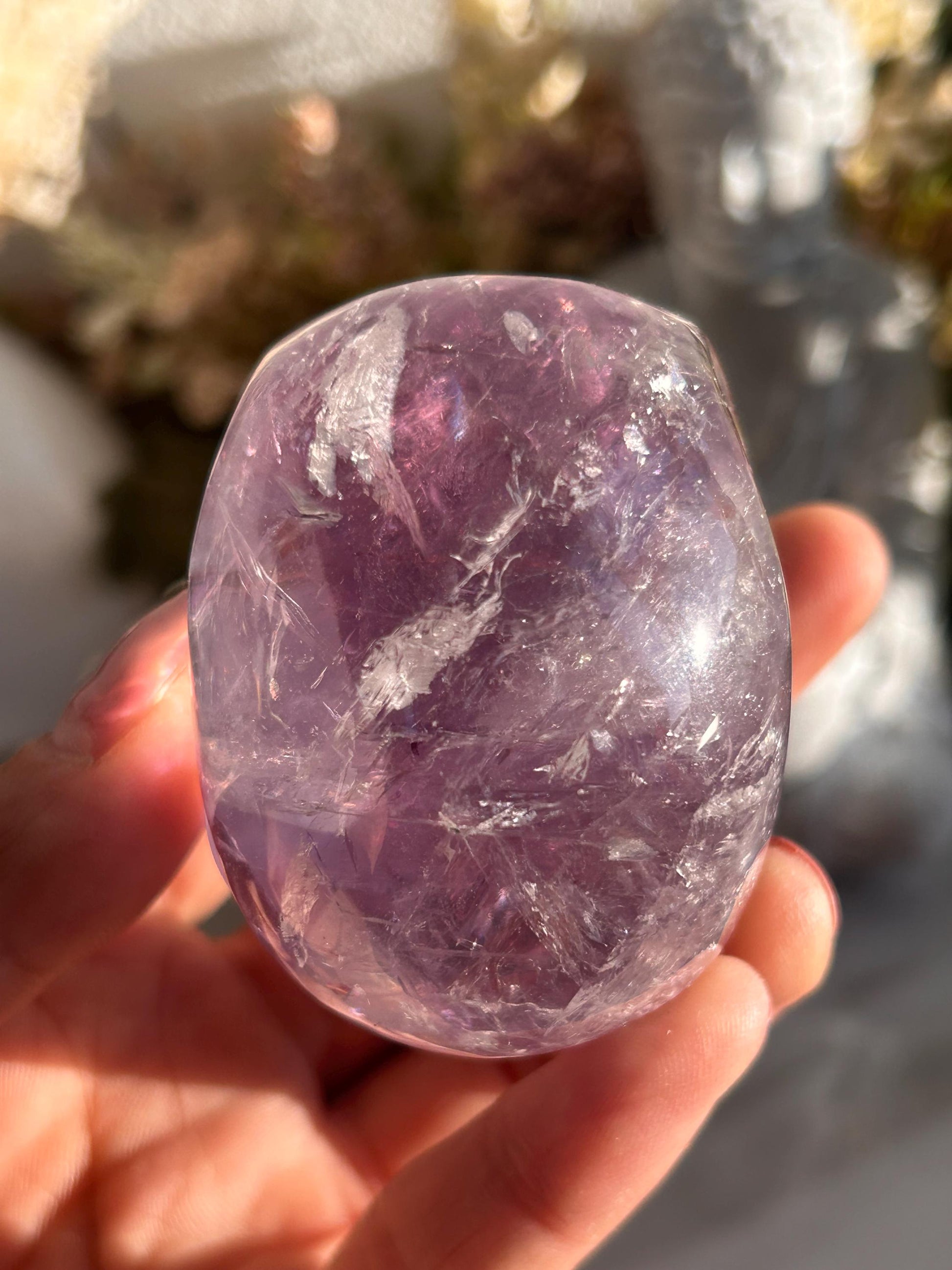AAA Quality Phantom Amethyst Skull w\ Rainbows | Amethyst from Bahia, Brazil | Amethyst Skull | Crystal Skull | Crystal Gift | Home Decor-Crystal Skulls-Phantom amethyst