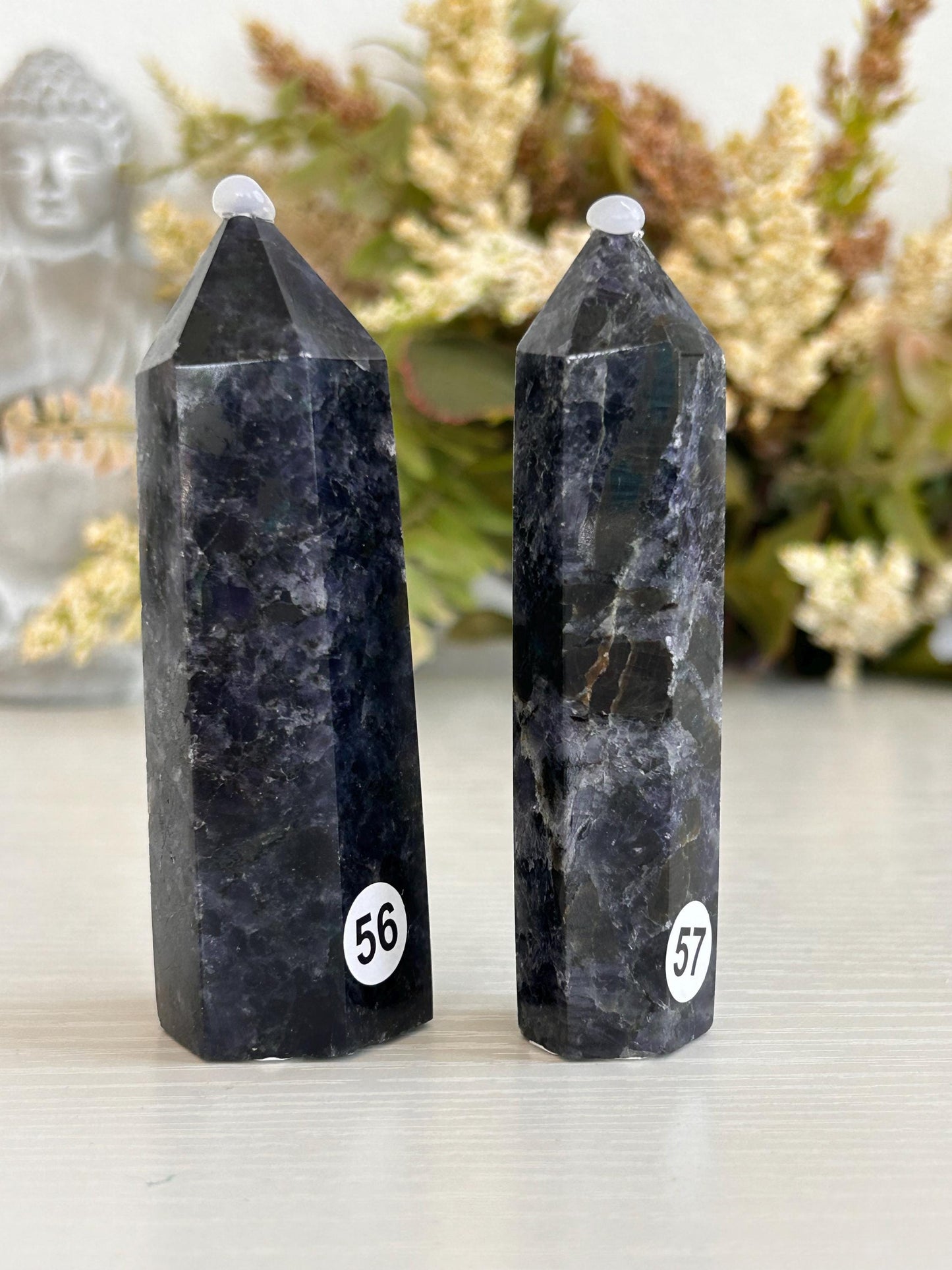 Rare Iolite with Emerald & Epidote Point | Iolite Tower | Throat Chakra | Crystal Gifts | Natural Healing Crystals | Crystal Gifts-Crystal Towers-Iolite, Emerald, Epiodote