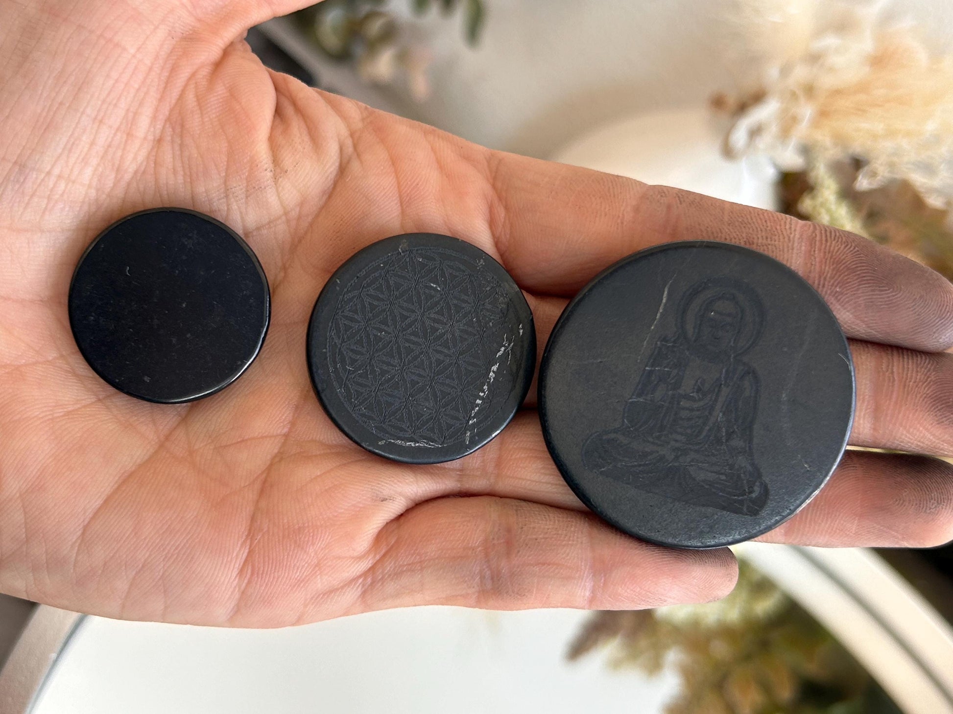 Russian Pure Shungite Cell Phone, Laptop EMF Sticker | Natural Healing Shungite Crystal | Meditation | EMF Protector | Crystal Gift