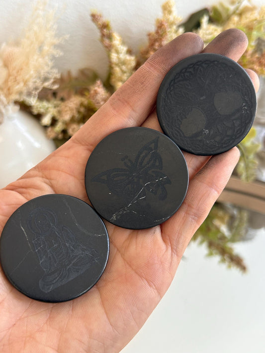Russian Pure Shungite Cell Phone, Laptop EMF Sticker | Natural Healing Shungite Crystal | Meditation | EMF Protector | Crystal Gift