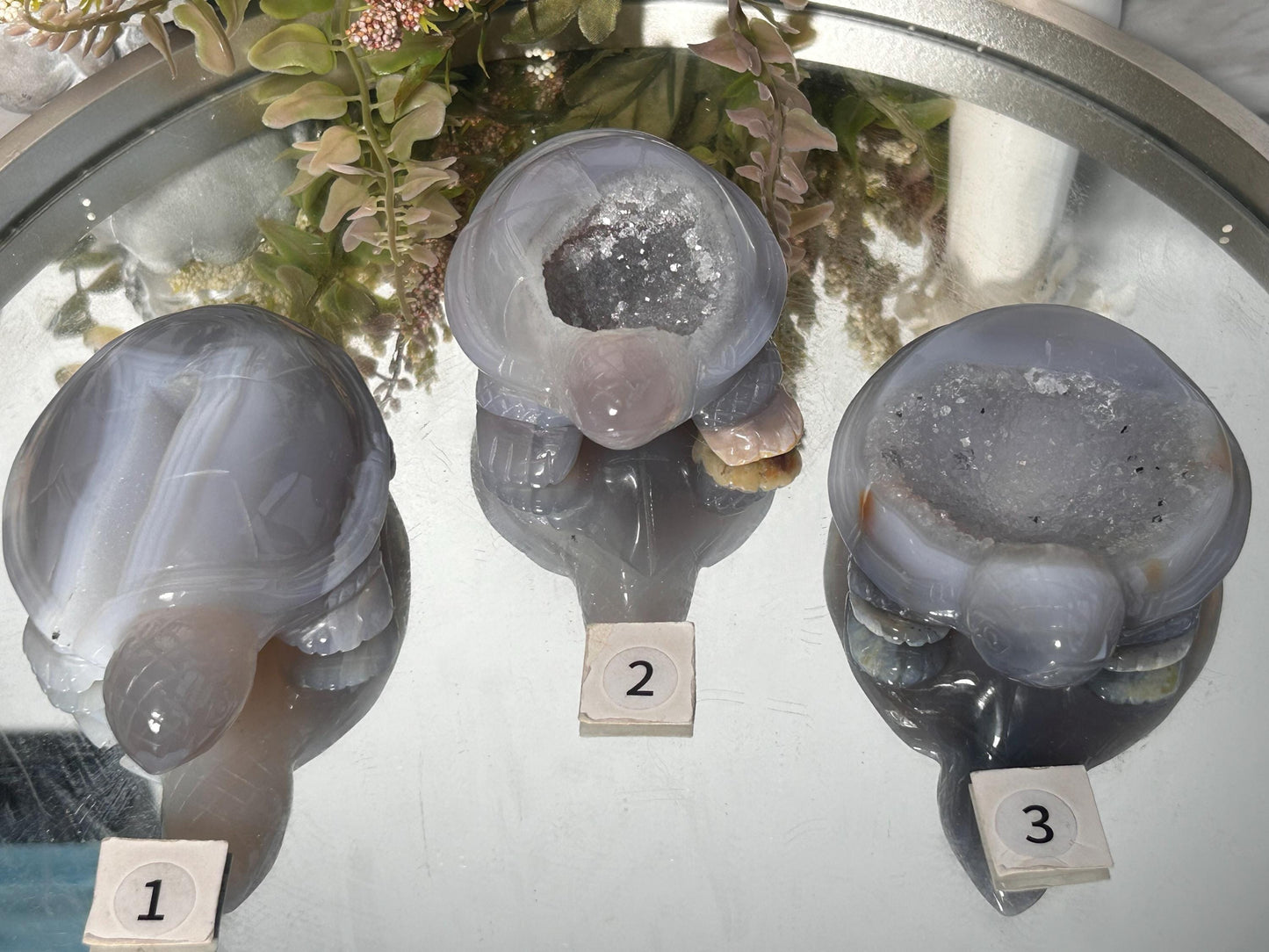 Druzy Agate Turtle Carving, crystal gift, home decor
