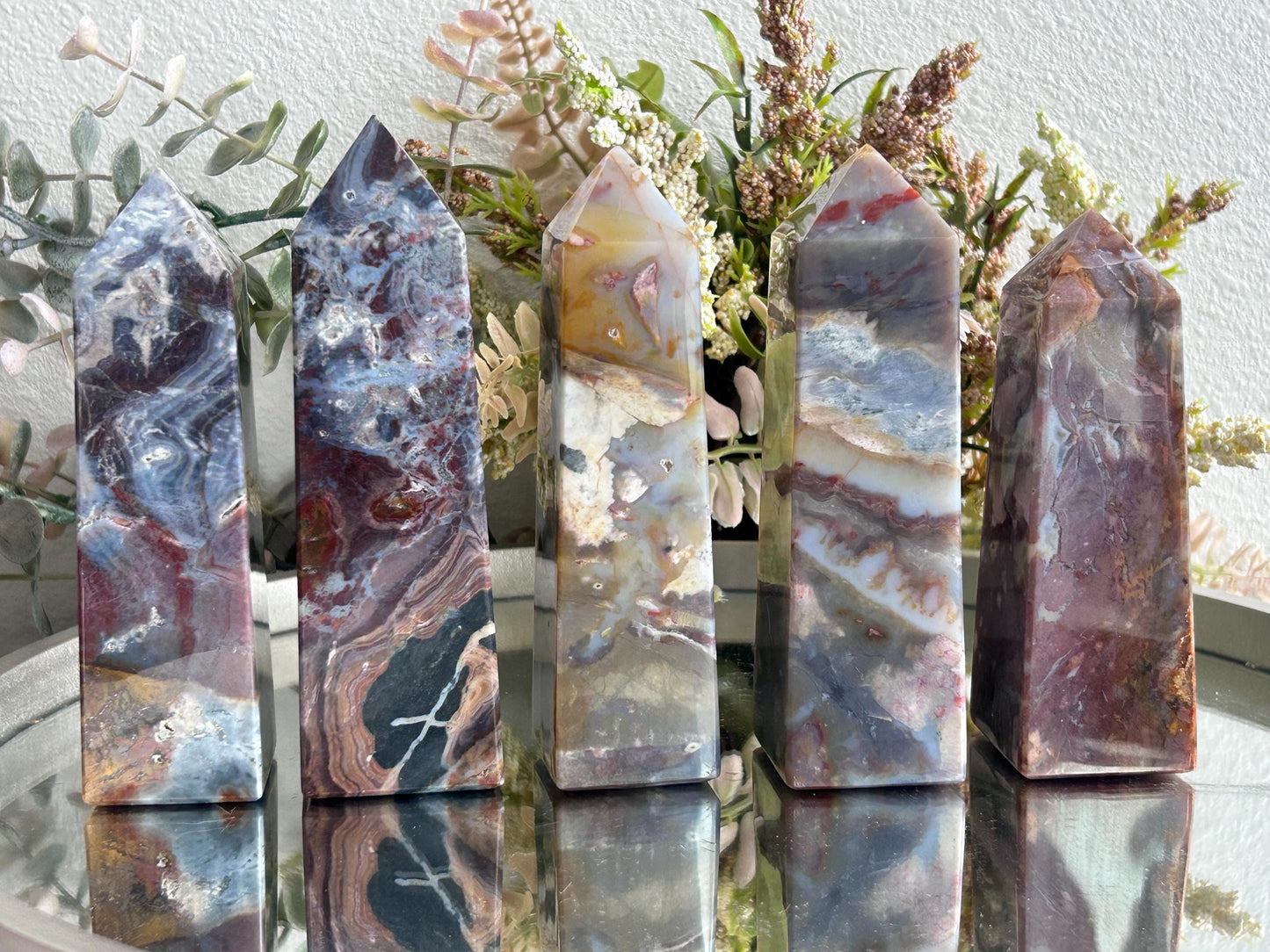 Purple Chalcedony Tower From Indonesia | Crystal Tower Obelisk | Crystal Lover Gifts | Home Decor-Crystal Towers-purple chalcedony